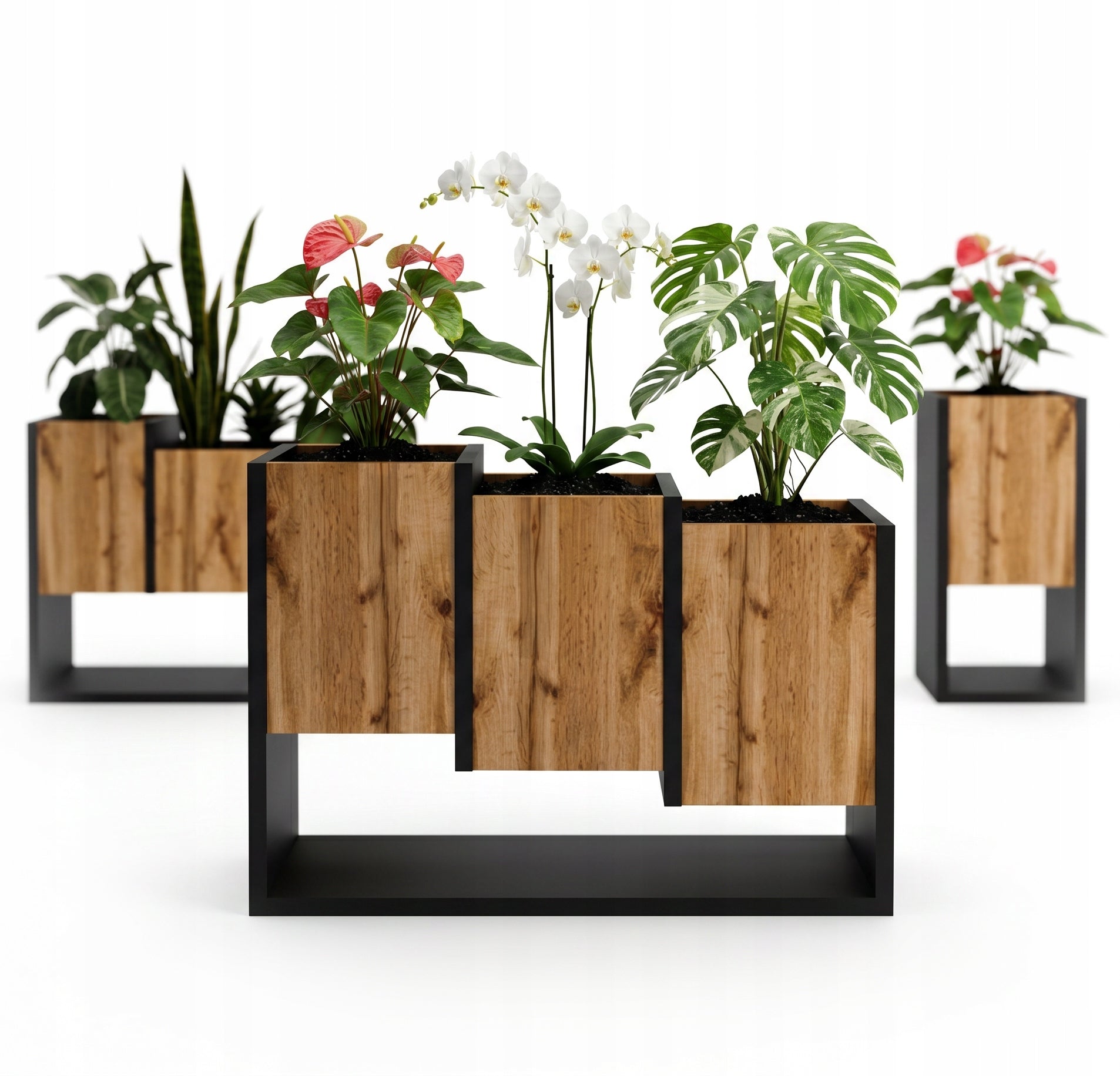 Flowerbed Standing Wooden Flower Stand loft Oak Wotan 46x64cm