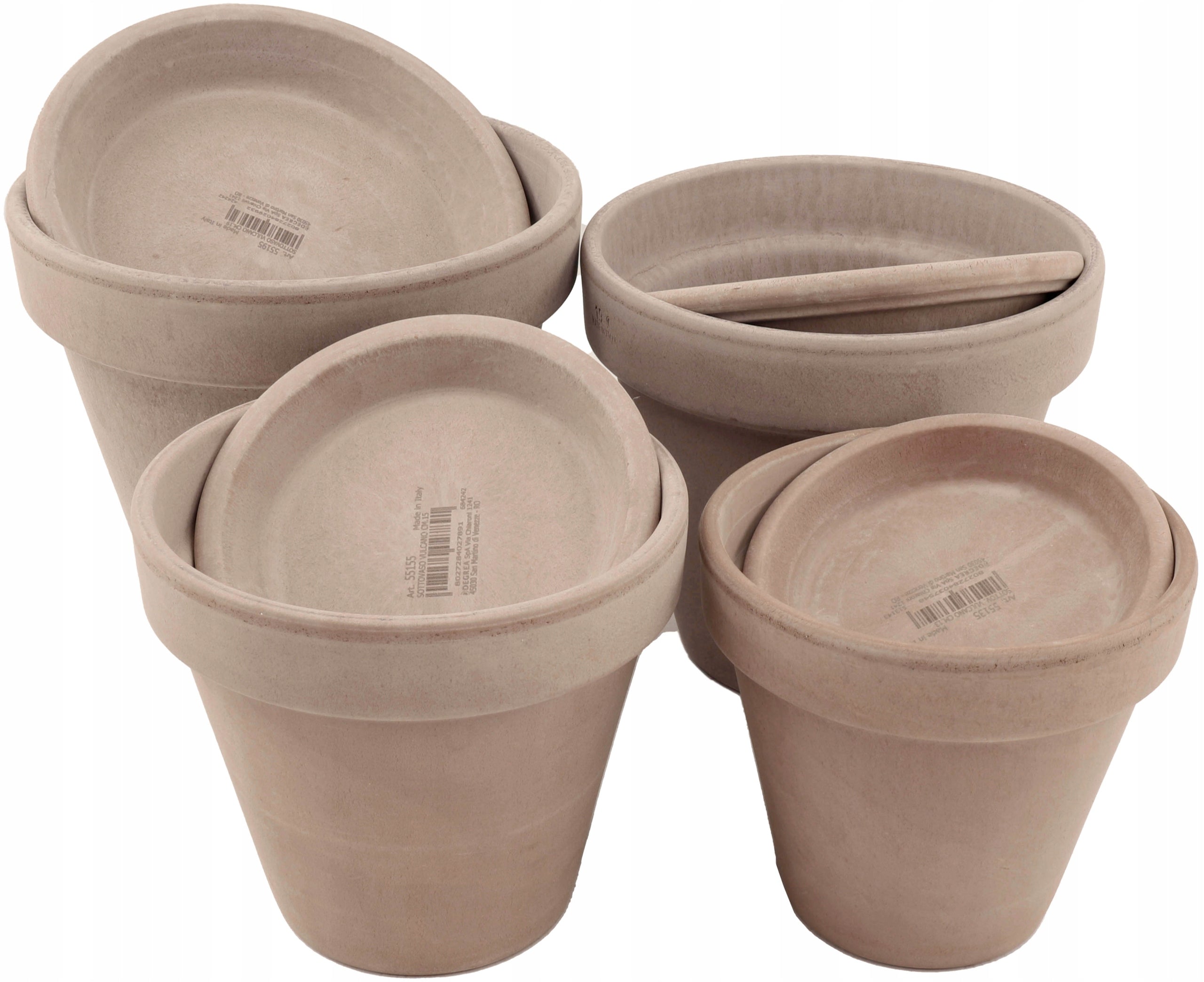Flowerpot D21 Ceramic Simple Clay Italian Gray Terracotta 21cm Length 21.3 cm