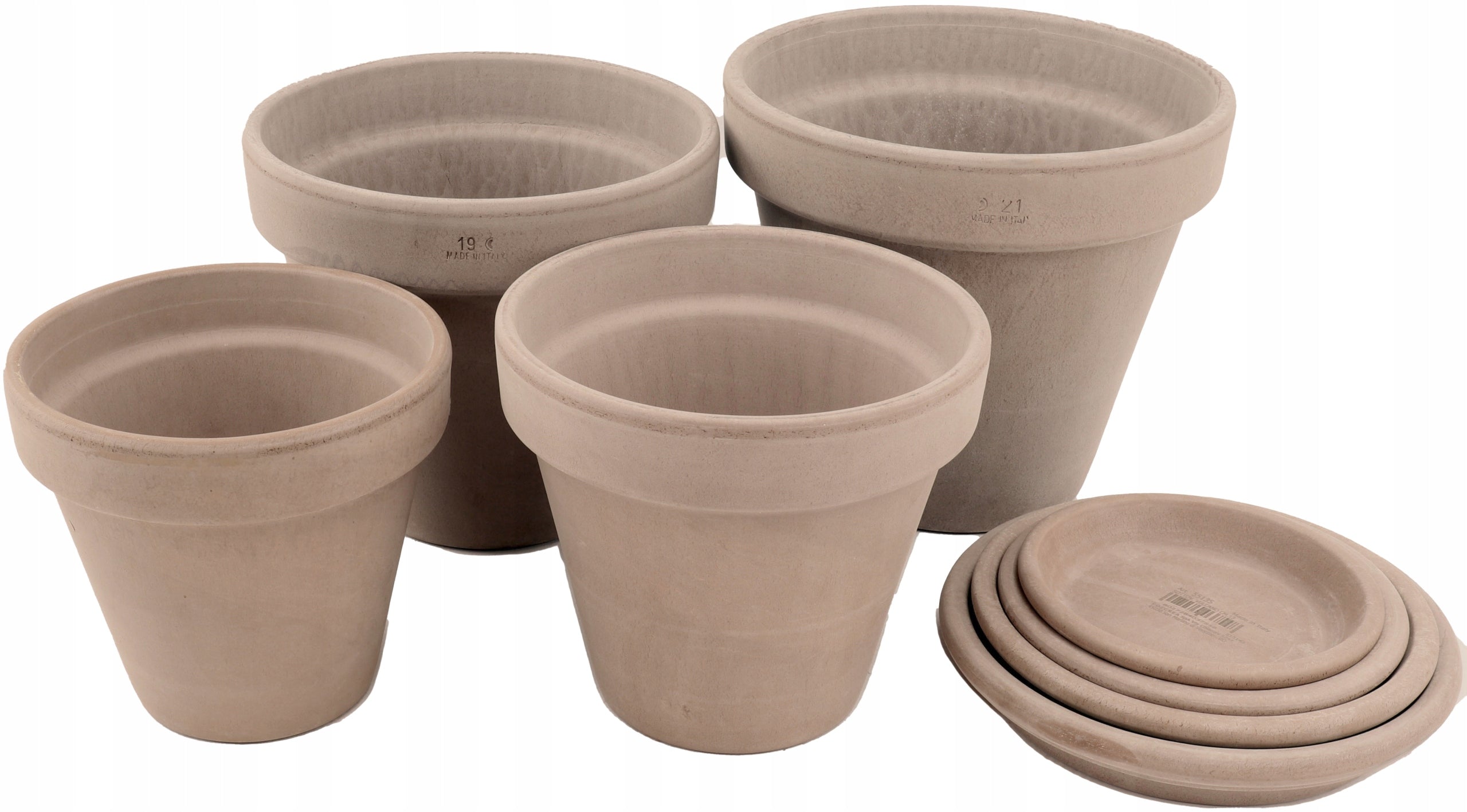 Flowerpot D21 Ceramic Simple Clay Italian Gray Terracotta 21cm Product height 19 cm