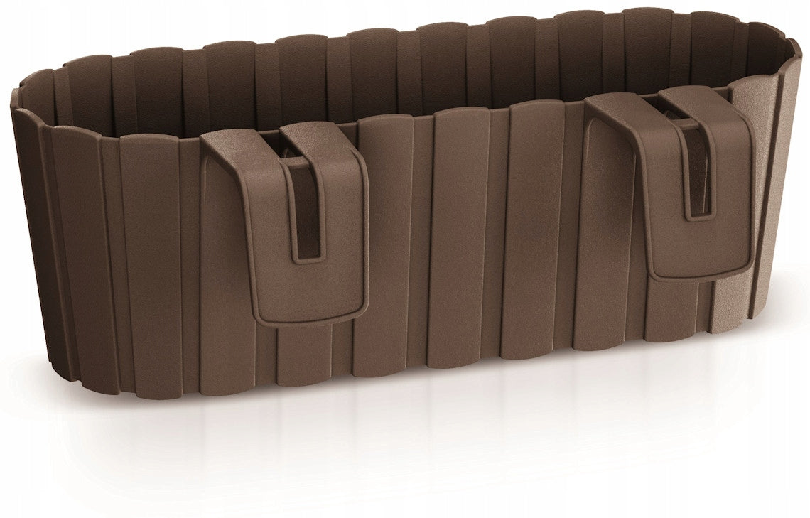 Flowerpot for balustrade, balcony, terrace, brown, balcony balustrade, 40 cm Brand Prosperplast