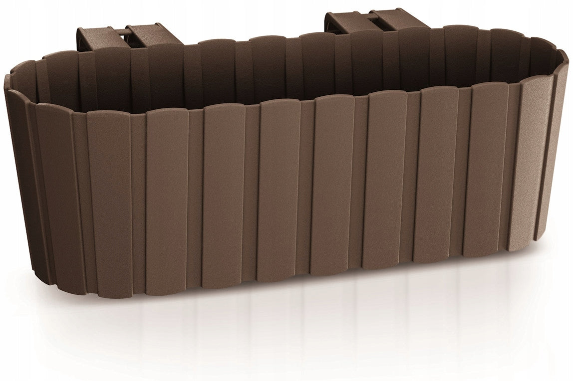 Flowerpot for balustrade, balcony, terrace, brown, balcony balustrade, 40 cm Manufacturer code PSP-DDECZ400-R222