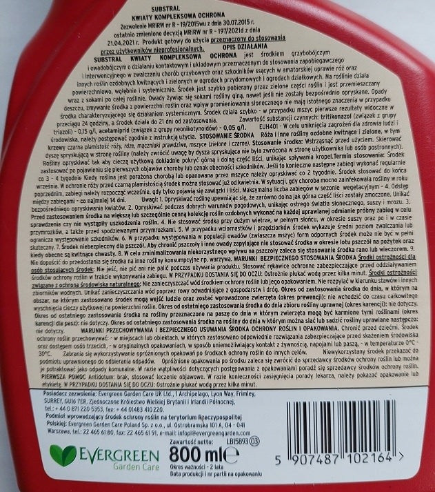 Flowers Comprehensive Protection 800 ml SUBSTRAL unprofessional Manufacturer Substral