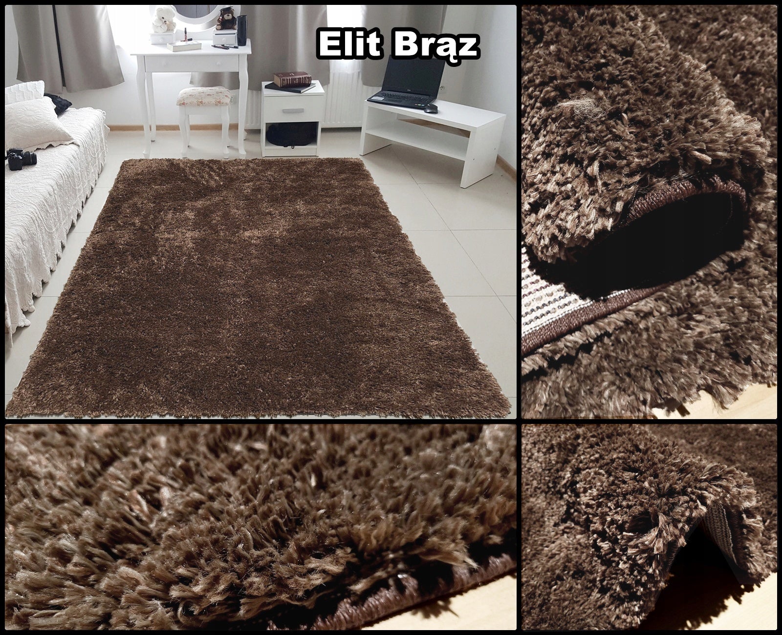 Fluffy Woven Shaggy Rug Royal Elit ~200x300 Mix colors- Beige Brown Grey Manufacturer code Shaggy Royal Elit