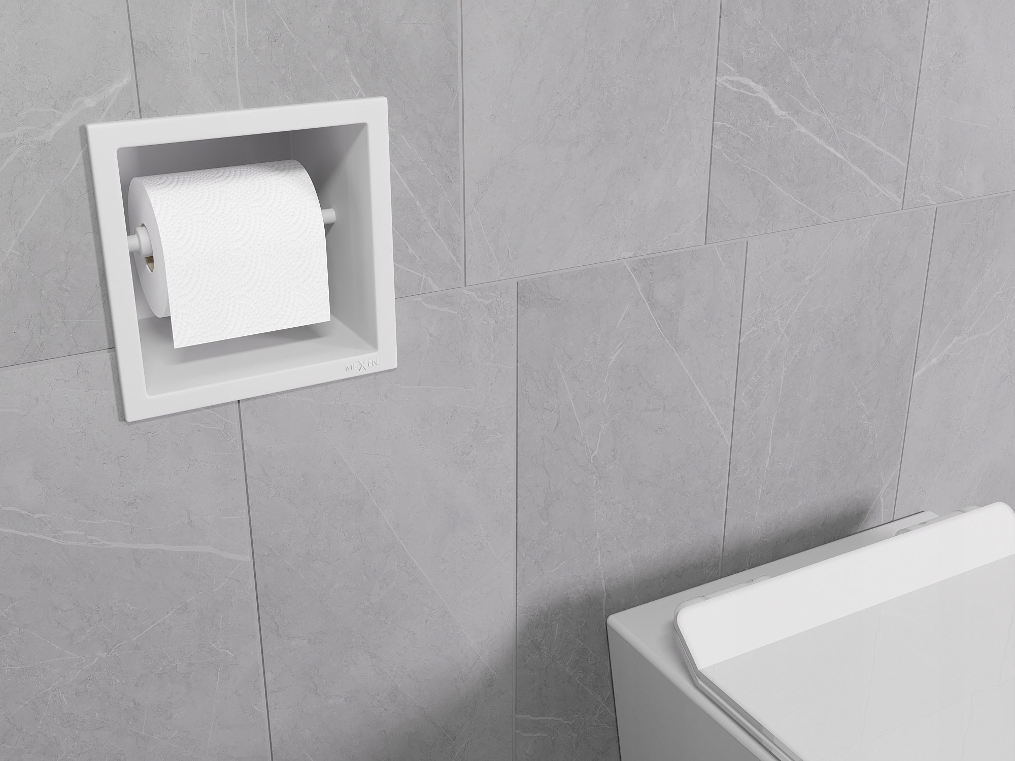 Flush Mount Toilet Paper Holder Mexen X-Wall-P white Manufacturer code 1923