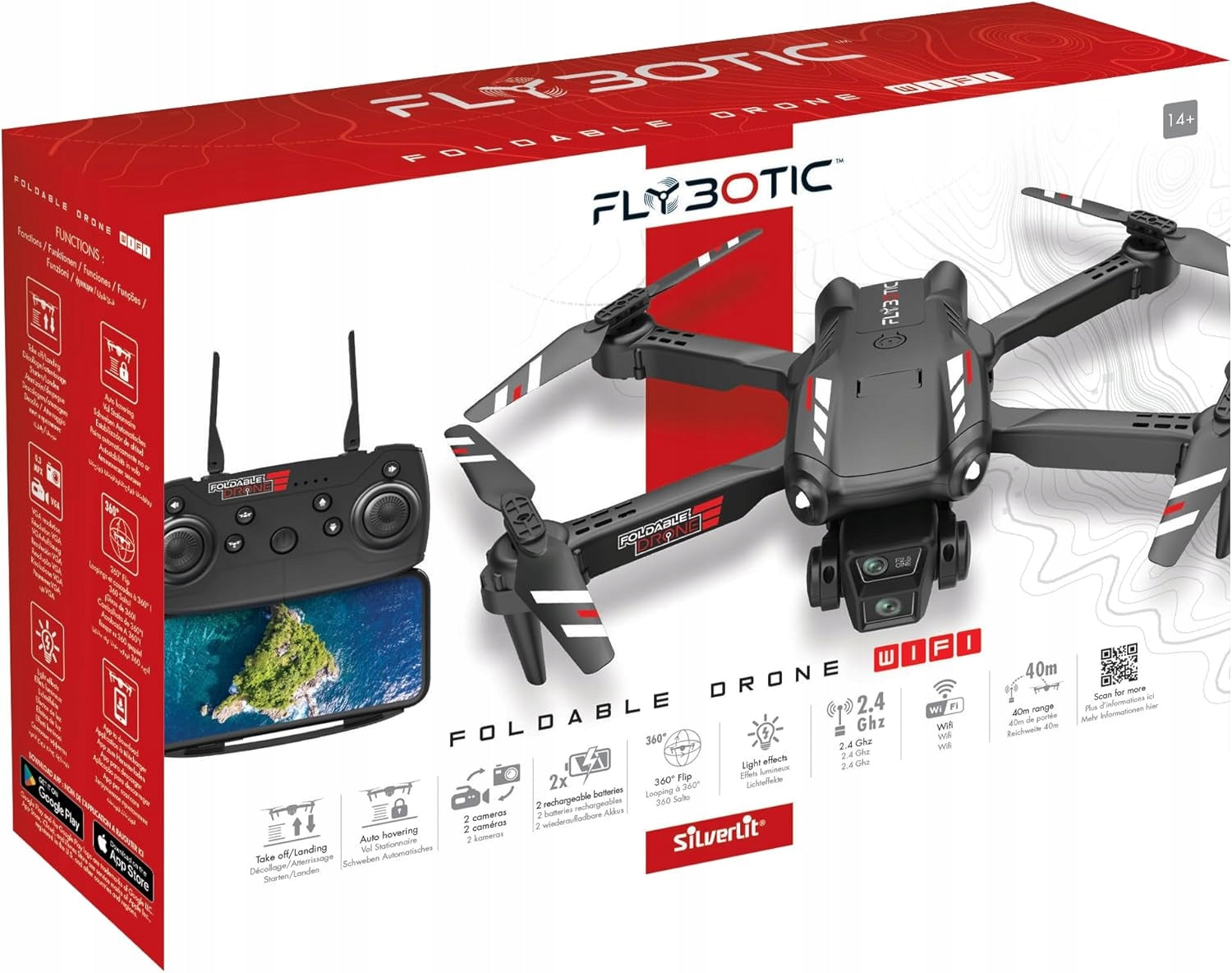 Flybotic Folding WiFi Drone with Camera and Live Streaming Packaging status original