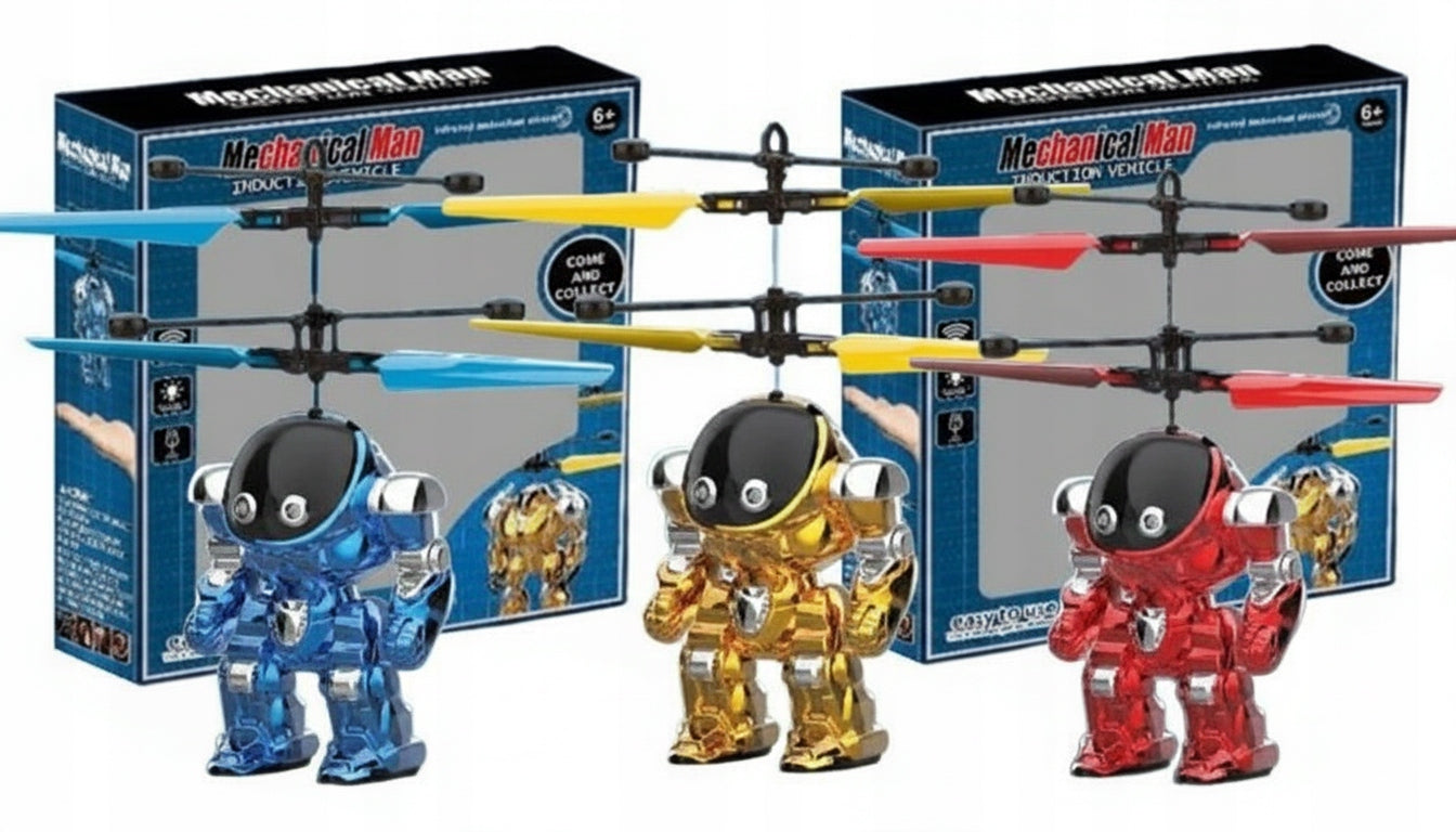 Flying Robot Moss Flying Over Hand Red Robot Hovering Batteries included no