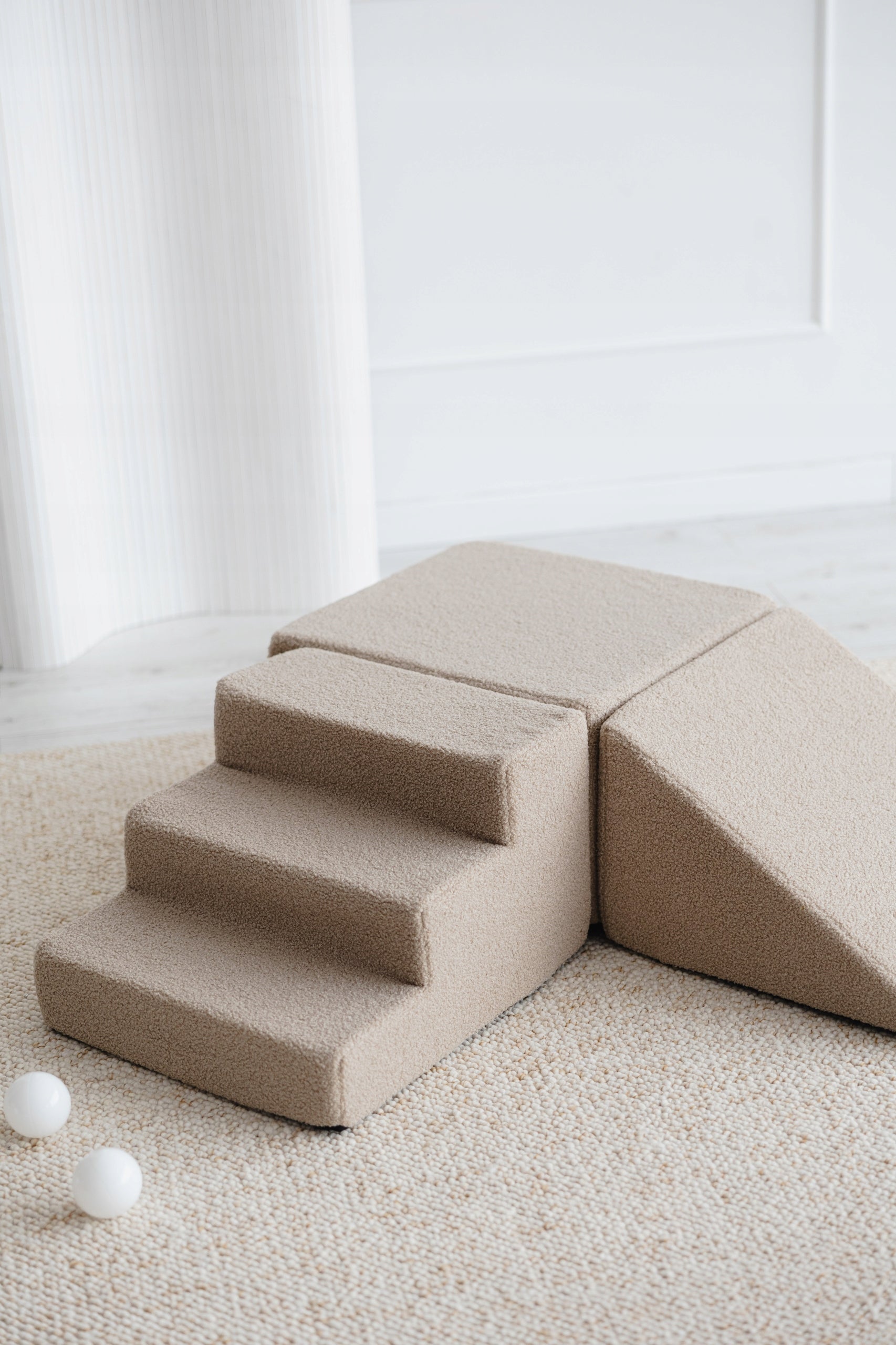 Foam 3 piece square toys - boucle beige Brand Monio for Kids