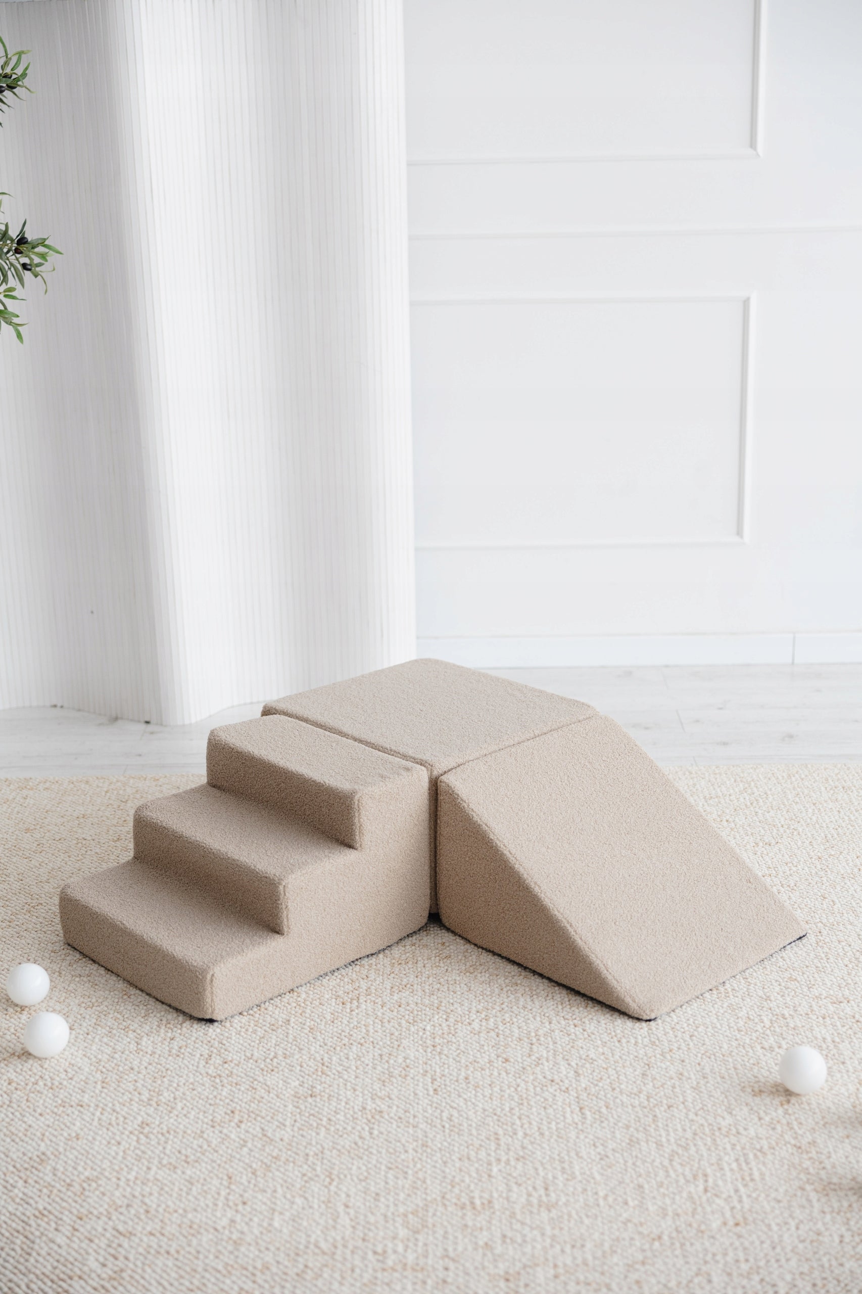 Foam 3 piece square toys - boucle beige Manufacturer code foam-play-3el-boucle-beige