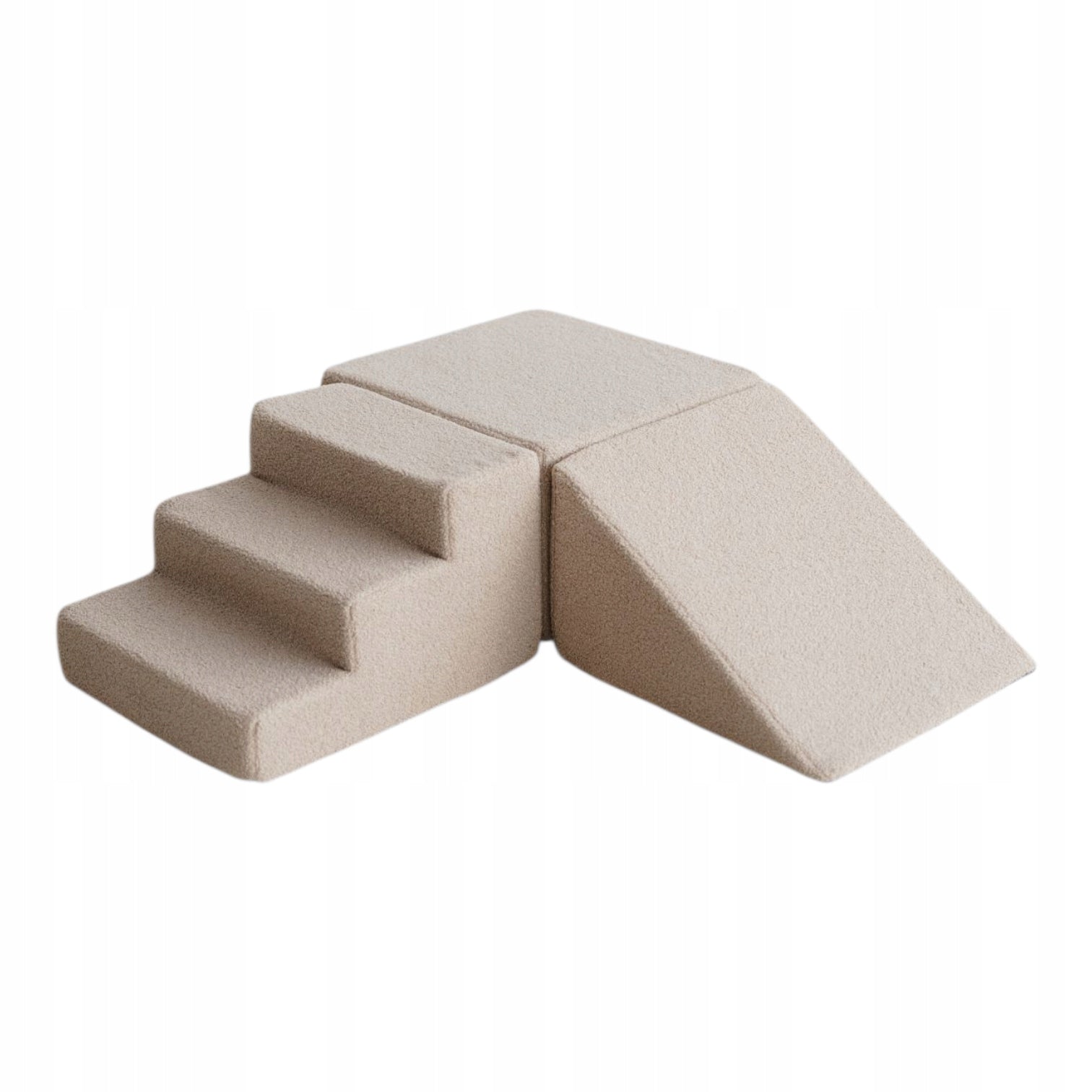Foam 3 piece square toys - boucle beige