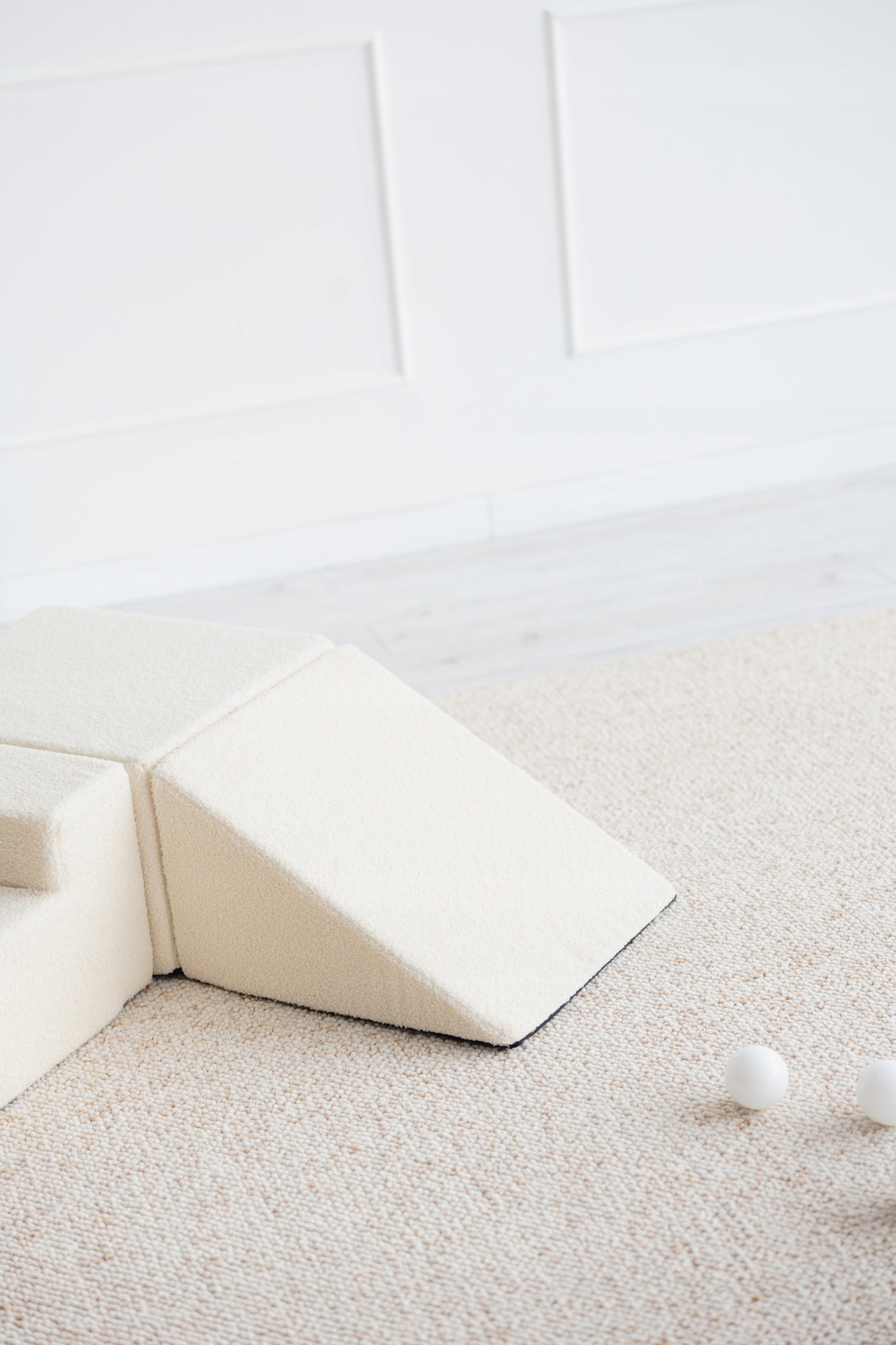 Foam 3 piece square toys - boucle cream Kid's age 12＋ months