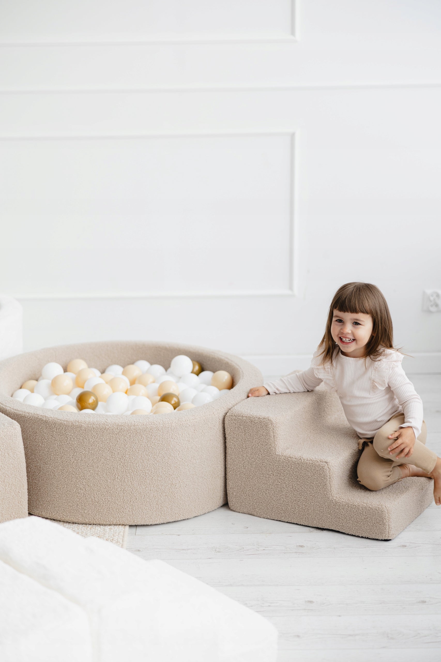 Foam 3 piece square toys - boucle cream Product width 45 cm