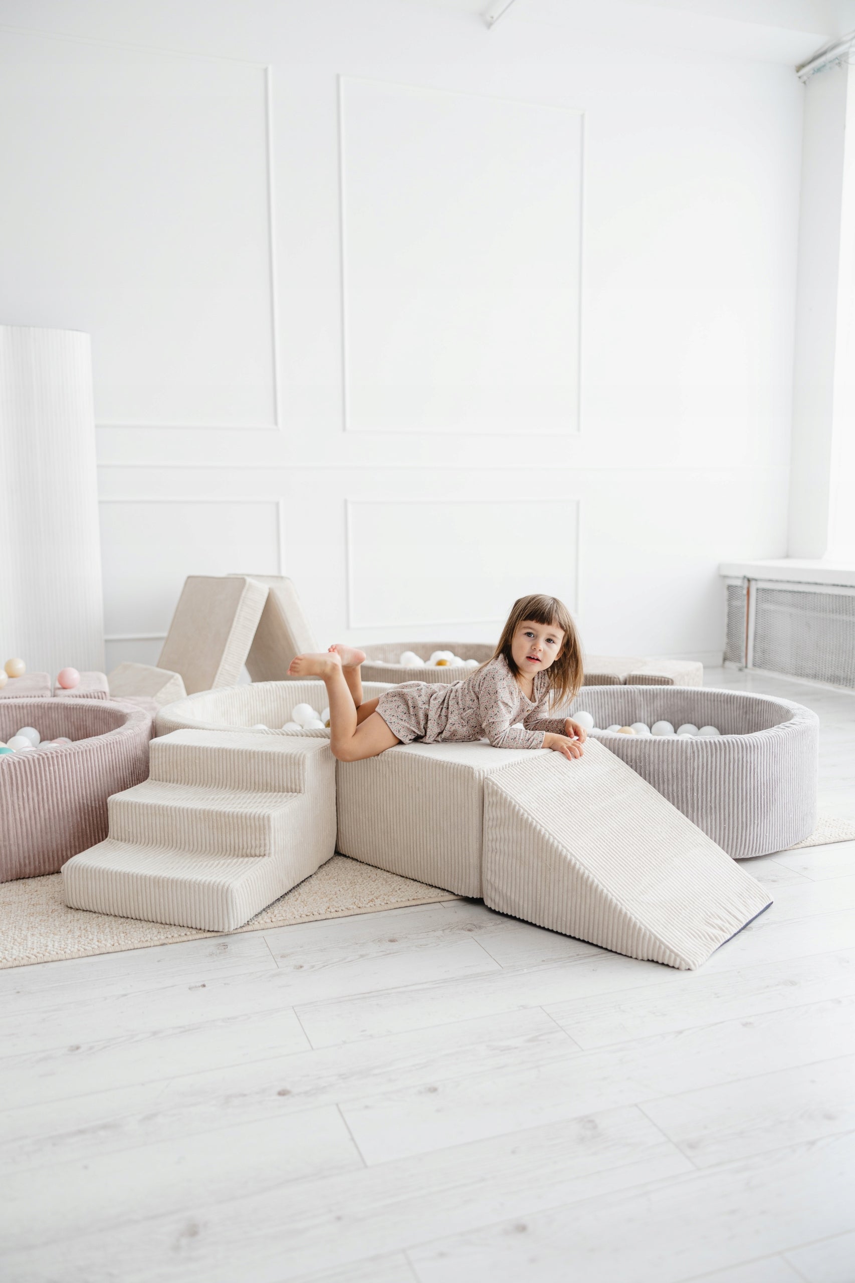 Foam 3 piece square toys - corduroy dirty pink Brand Monio for Kids