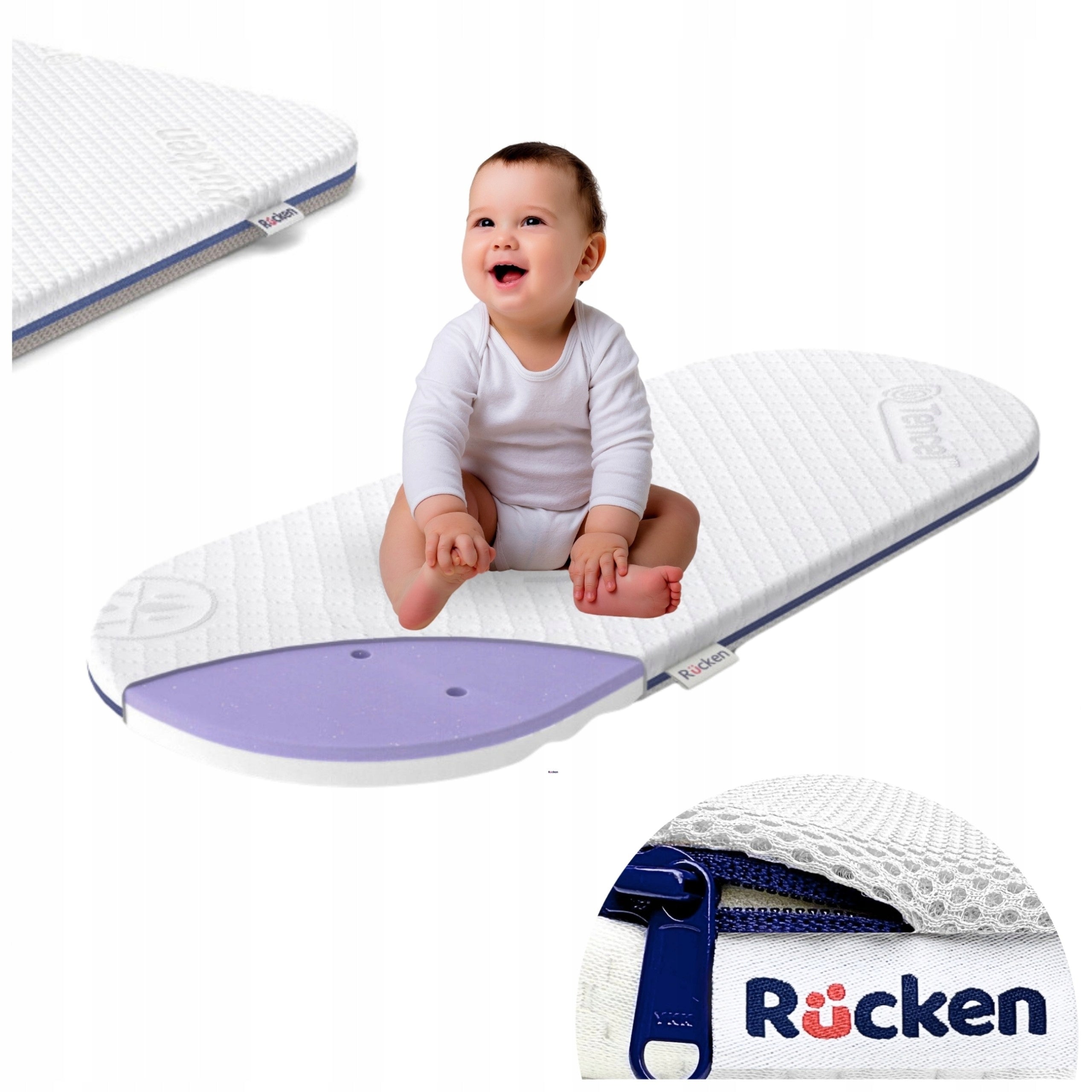 Foam Mattress for Moses Basket Shnuggle Dreami with Ventilation H2 H3