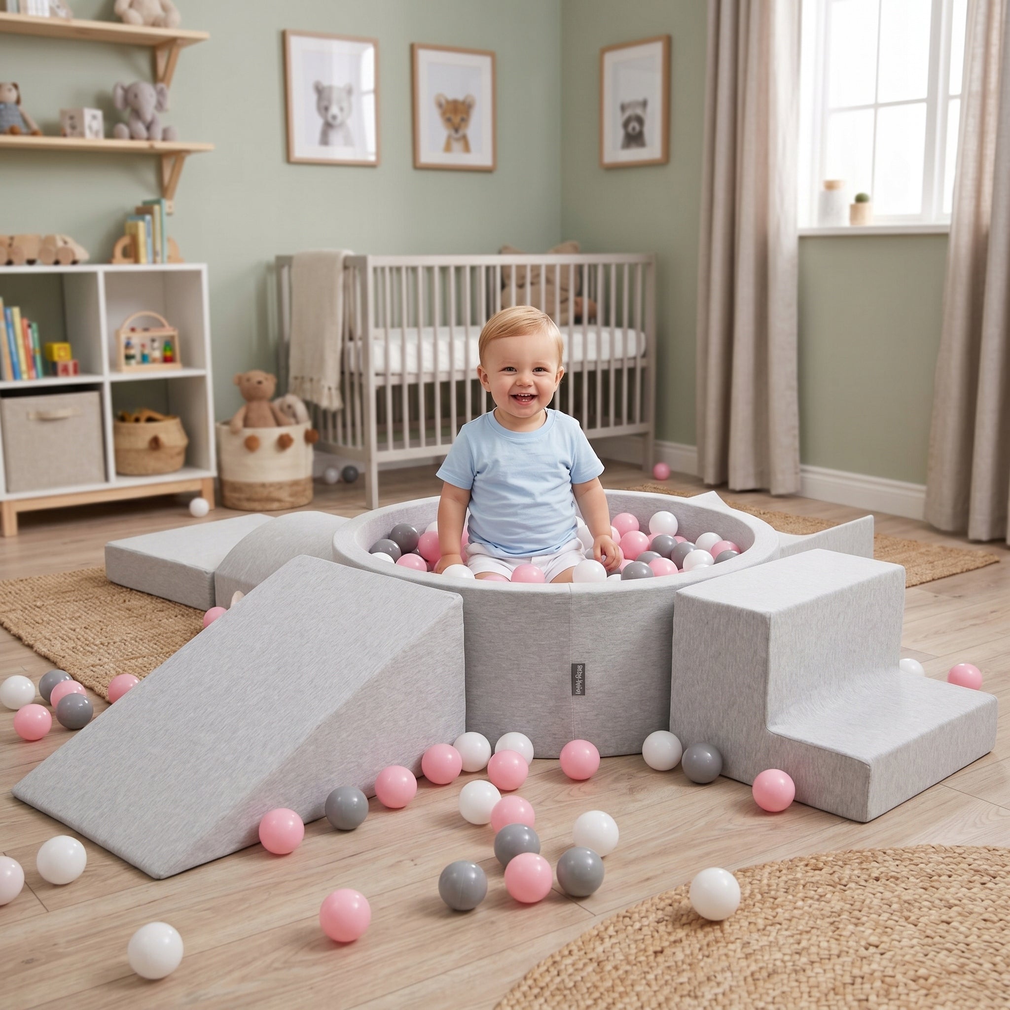 Foam Set Square Toys FOR CHILDREN pool with balls 300 balls KiddyMoon Brand KiddyMoon