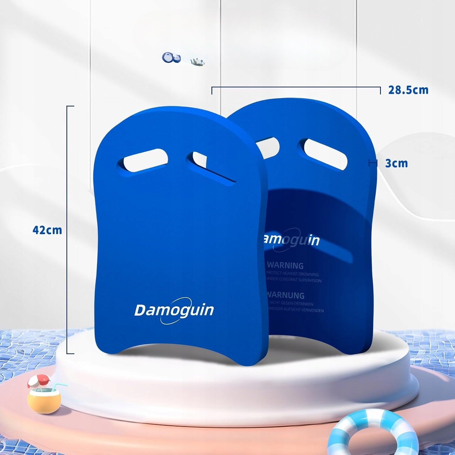 Foam Swimming Board for Swimming Pool Learning Lightweight with Hole Blue Model 1YHL48VJ