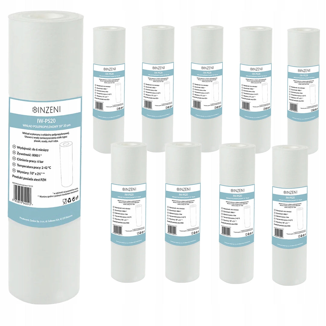 Foam filters 10 pcs INZENI IW-PS20 polypropylene 20 microns
