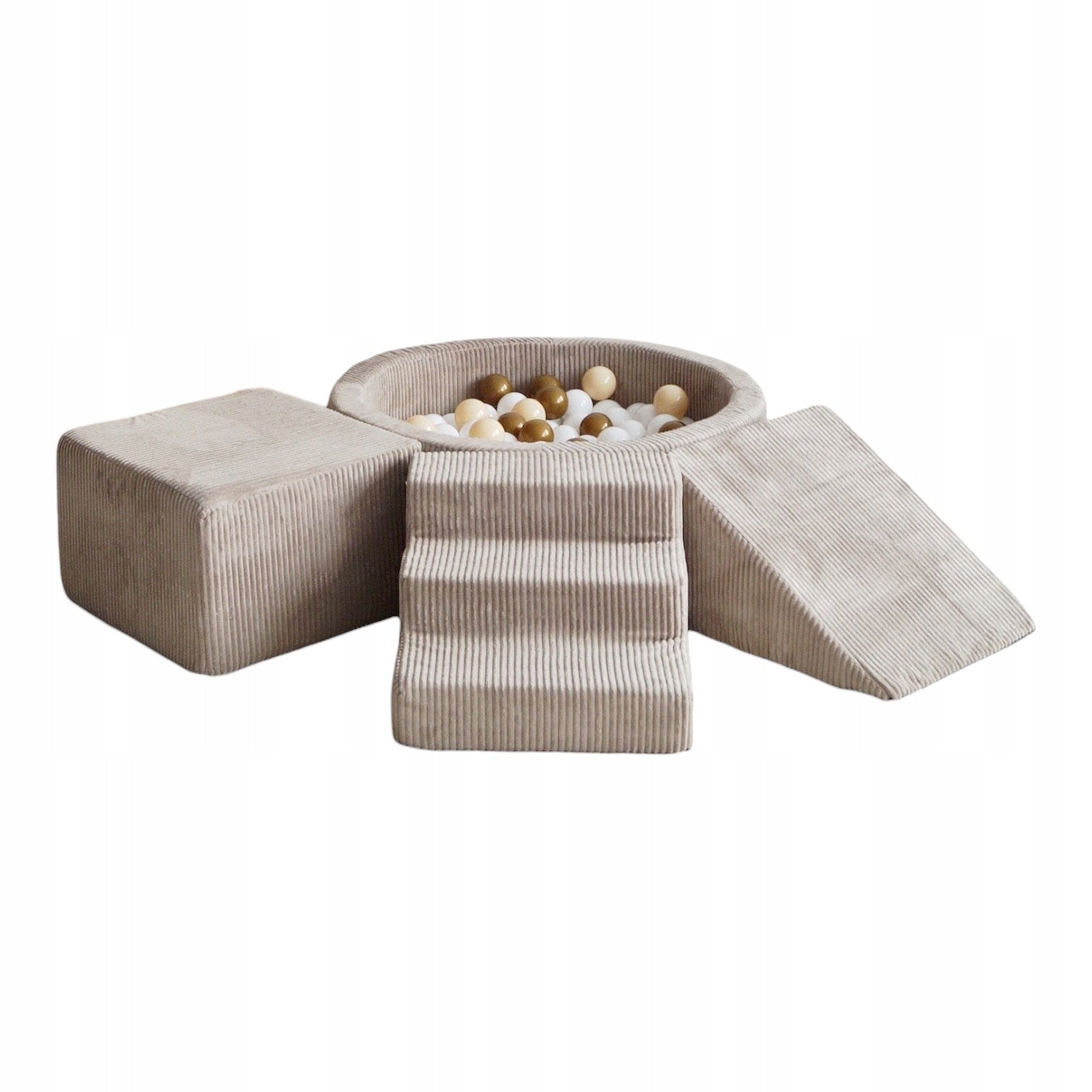 Foam set with swimming pool 30x90/200pcs balls - corduroy beige- ANY MIX