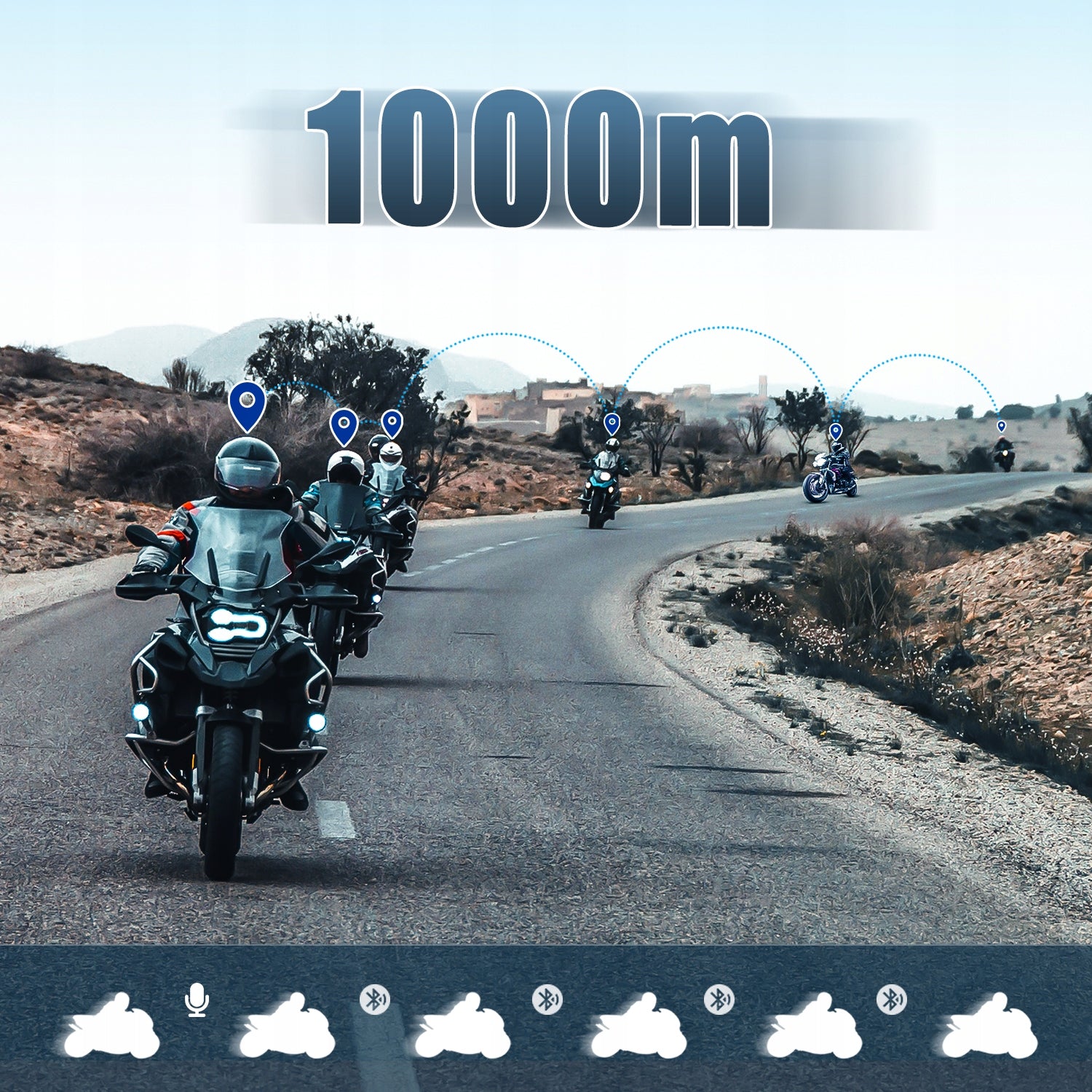 Fodsports V6S Motorcycle Bluetooth 5.0 INTERCOM (1 Unit ) Packaging status original