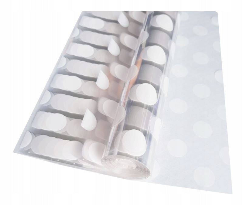 Foil sheets CELLOPHANE WHITE DOTS 50x70 50