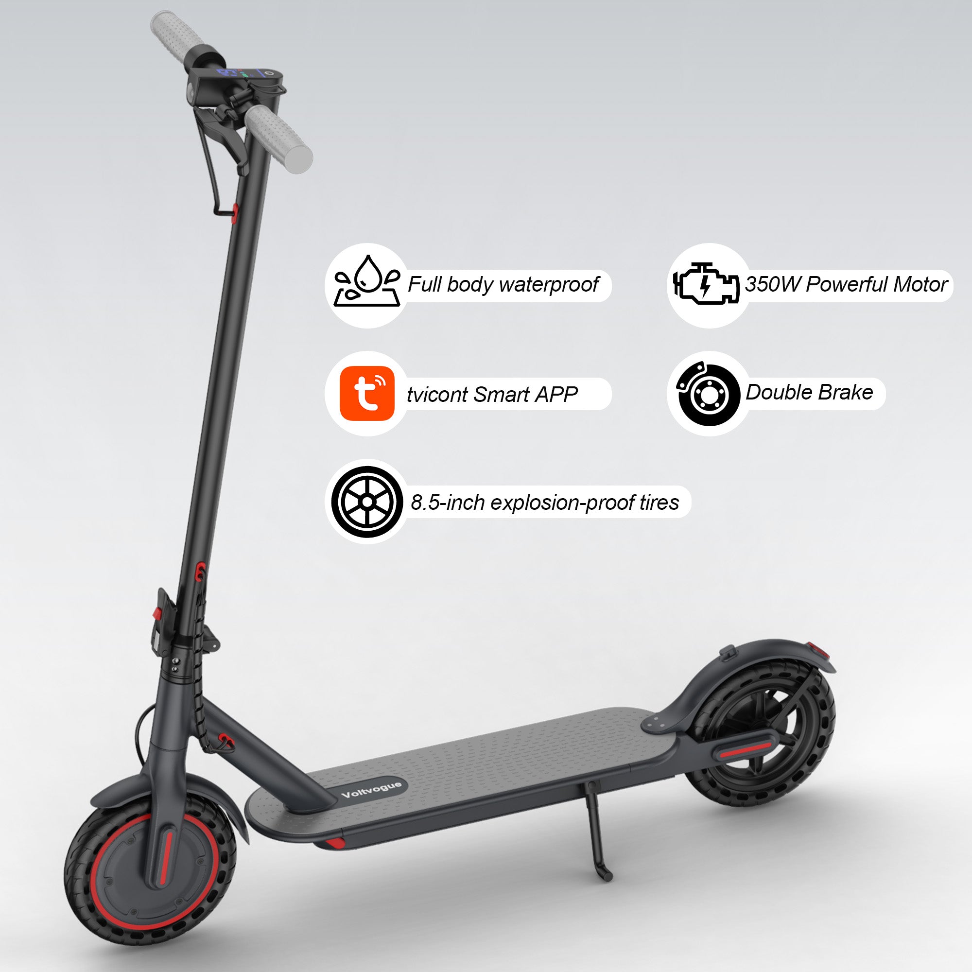 Fold Electric Scooter 350W 30KM APP 8.5" IP65 Dual Brakes 120KG LADPED LP EAN (GTIN) 5903568257129