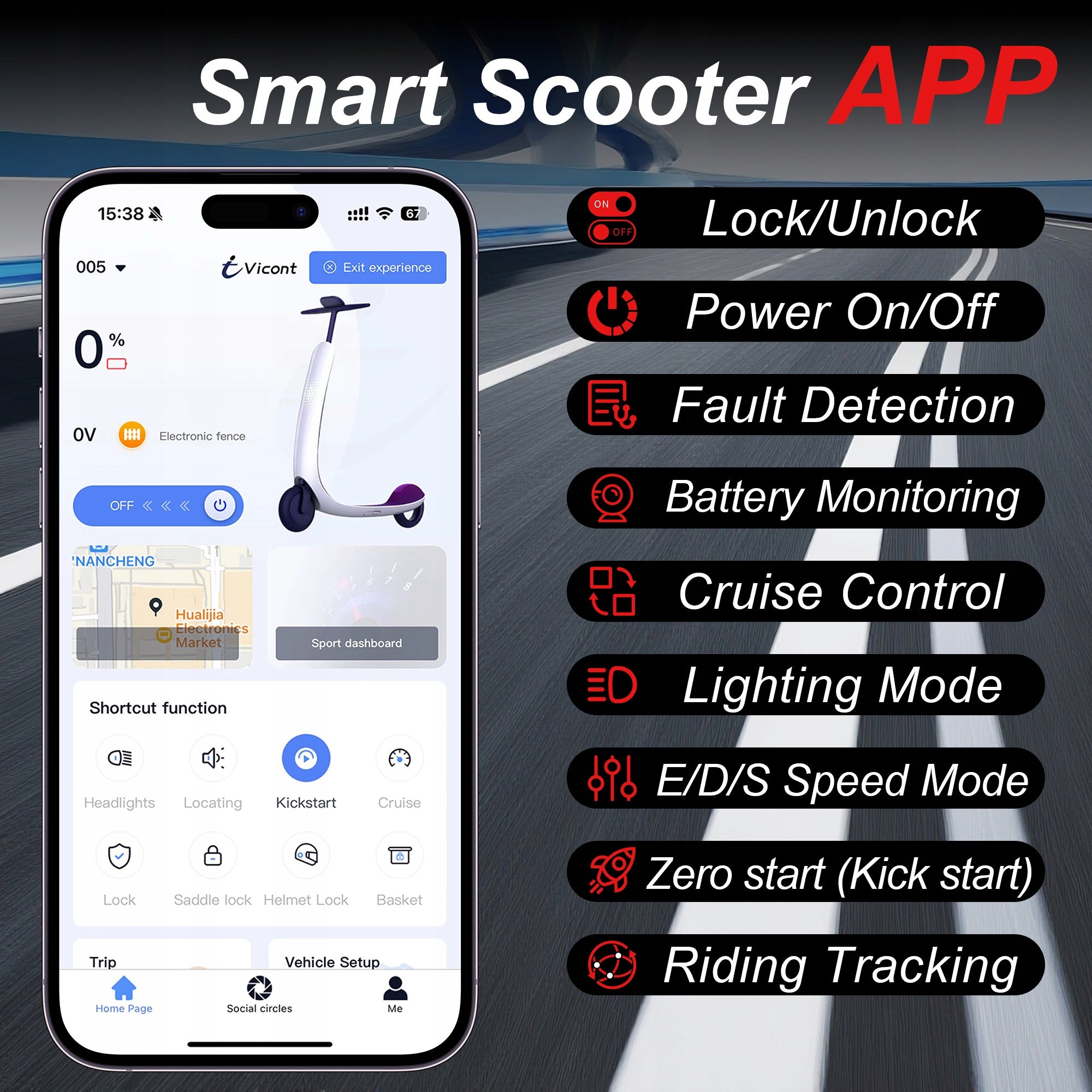 Fold Electric Scooter 350W 30KM APP 8.5" IP65 Dual Brakes 120KG LADPED LP Model 6060