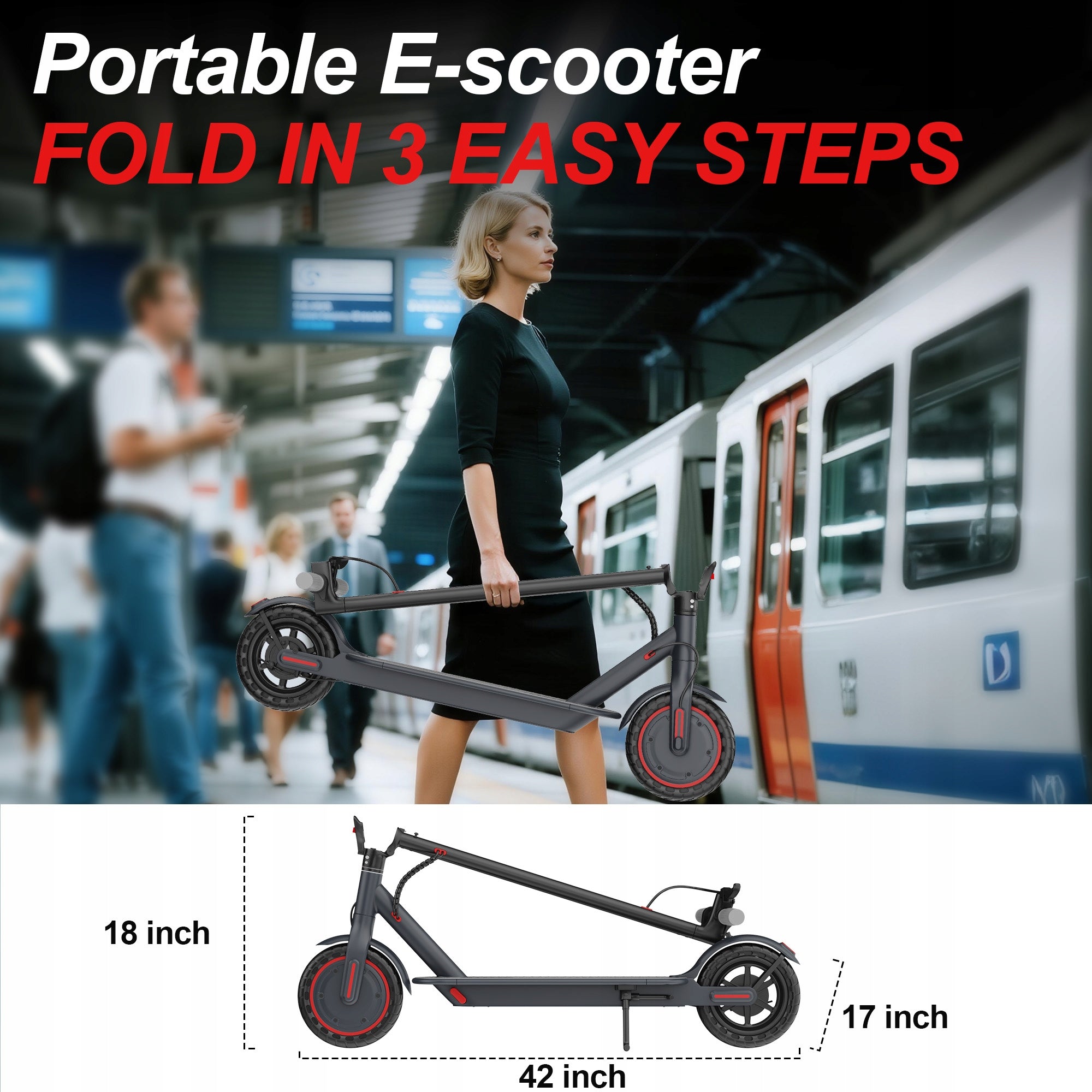 Fold Electric Scooter 350W 30KM APP 8.5" IP65 Dual Brakes 120KG LADPED LP Packaging status original