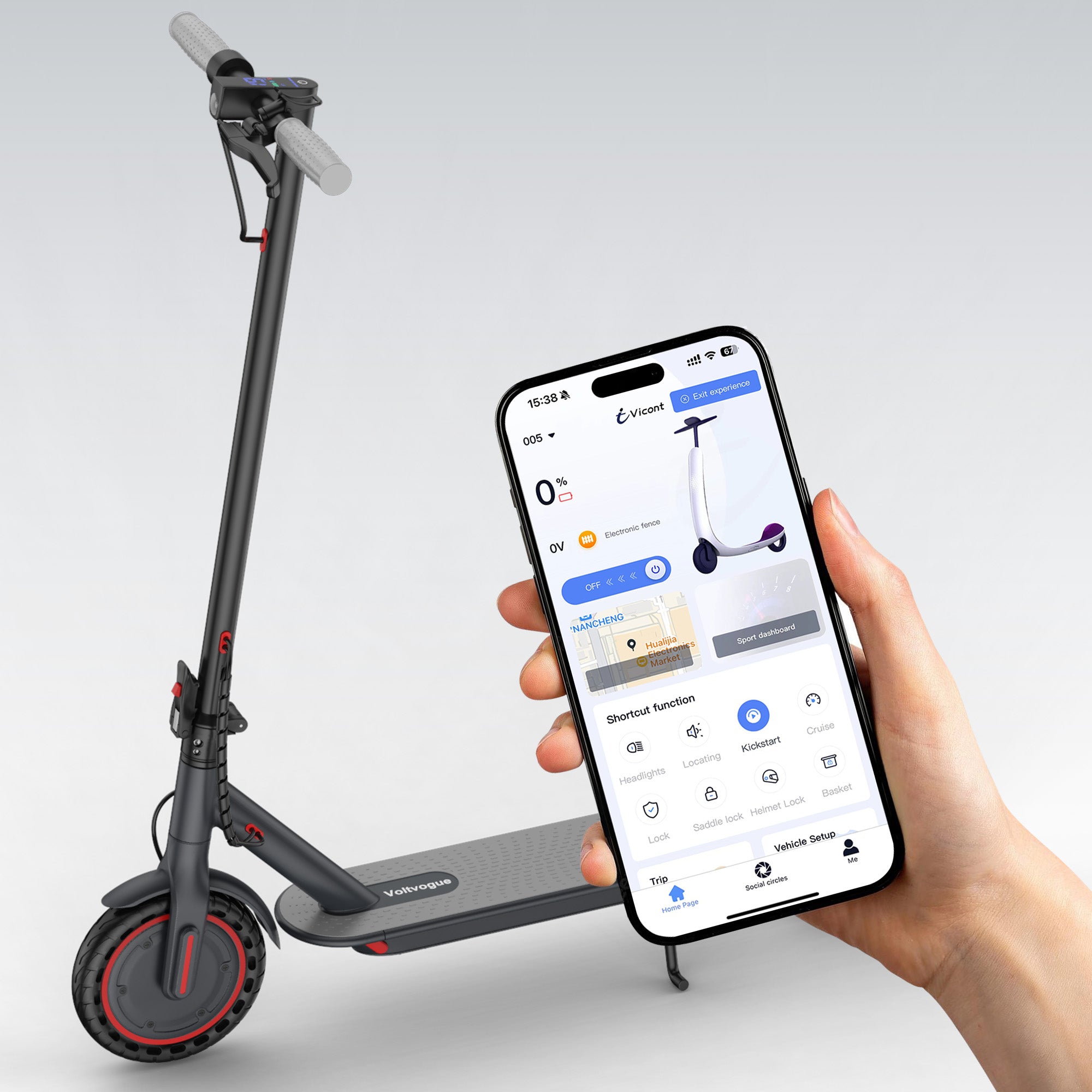 Fold Electric Scooter 350W 30KM APP 8.5" IP65 Dual Brakes 120KG LADPED LP
