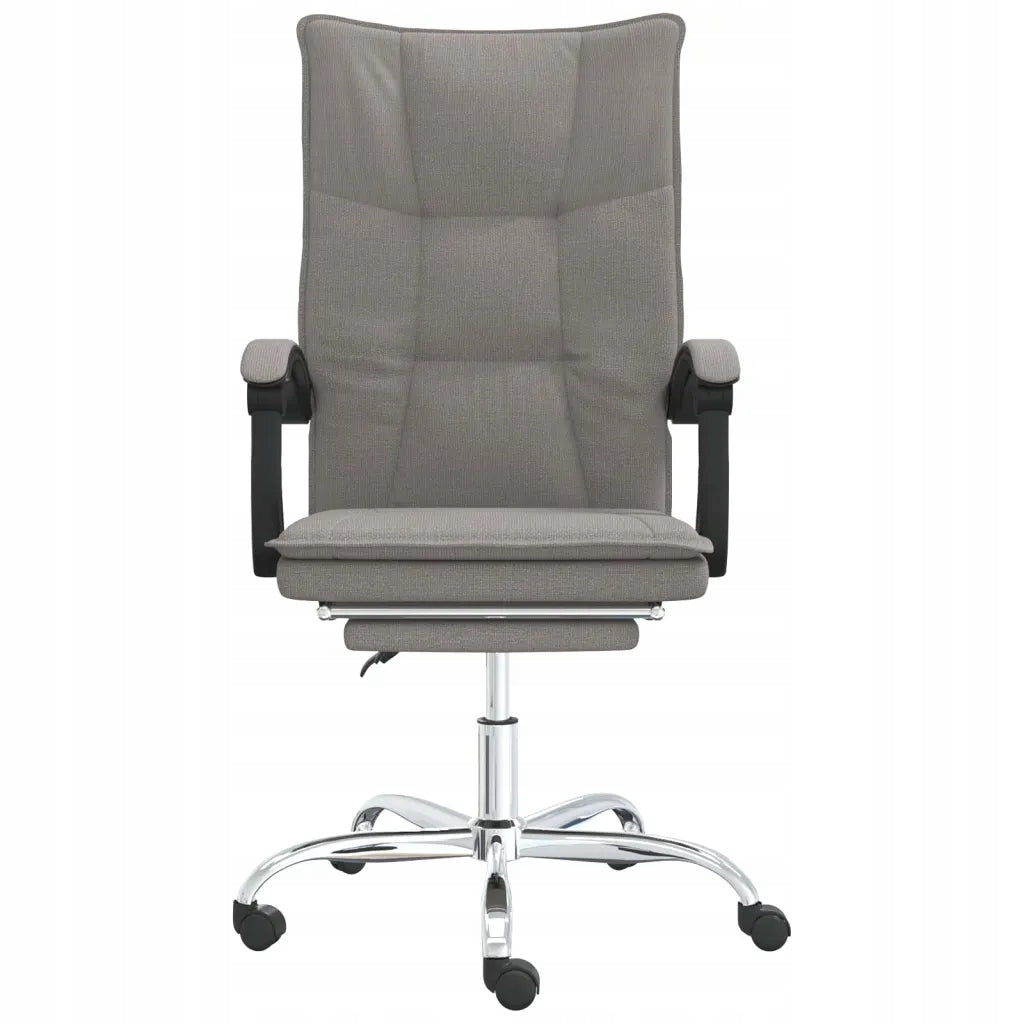 Fold-out office chair, taupe color, fabric upholstered Furniture depth 63 cm