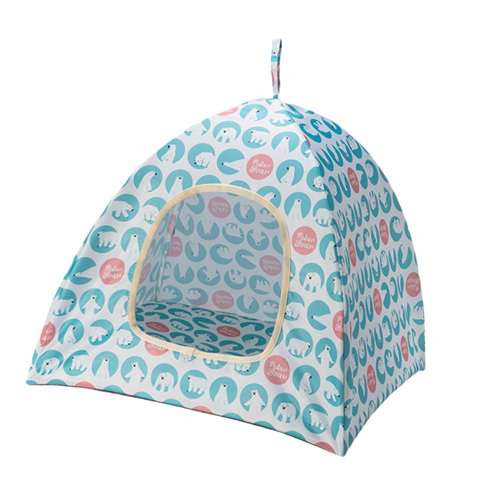 Foldable Cat Tent Portable Summer Semi Enclosed Rest and Play S Blue Brand no brand