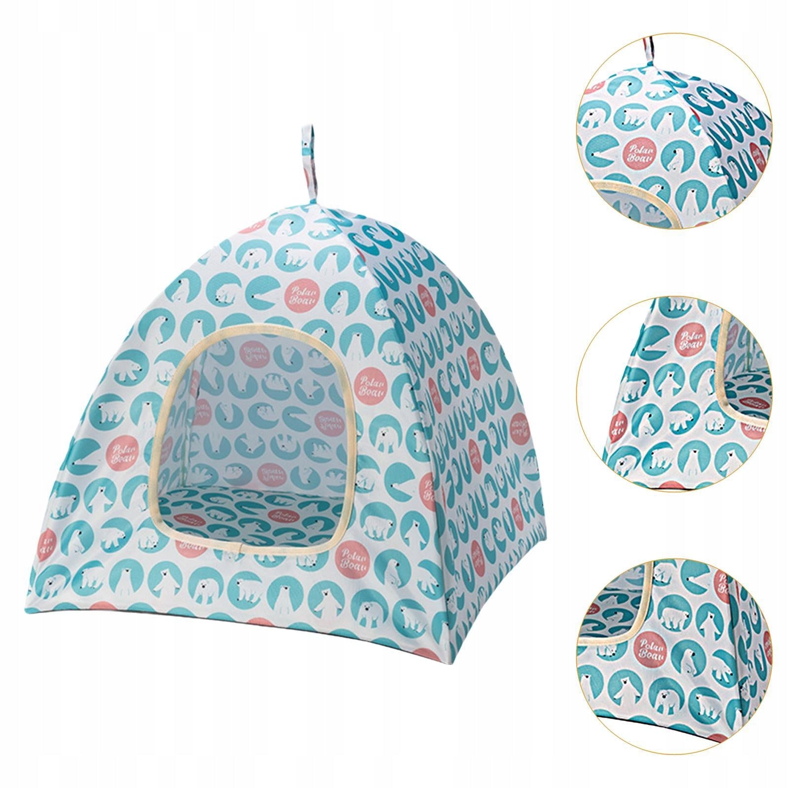 Foldable Cat Tent Portable Summer Semi Enclosed Rest and Play S Blue Kind teepee