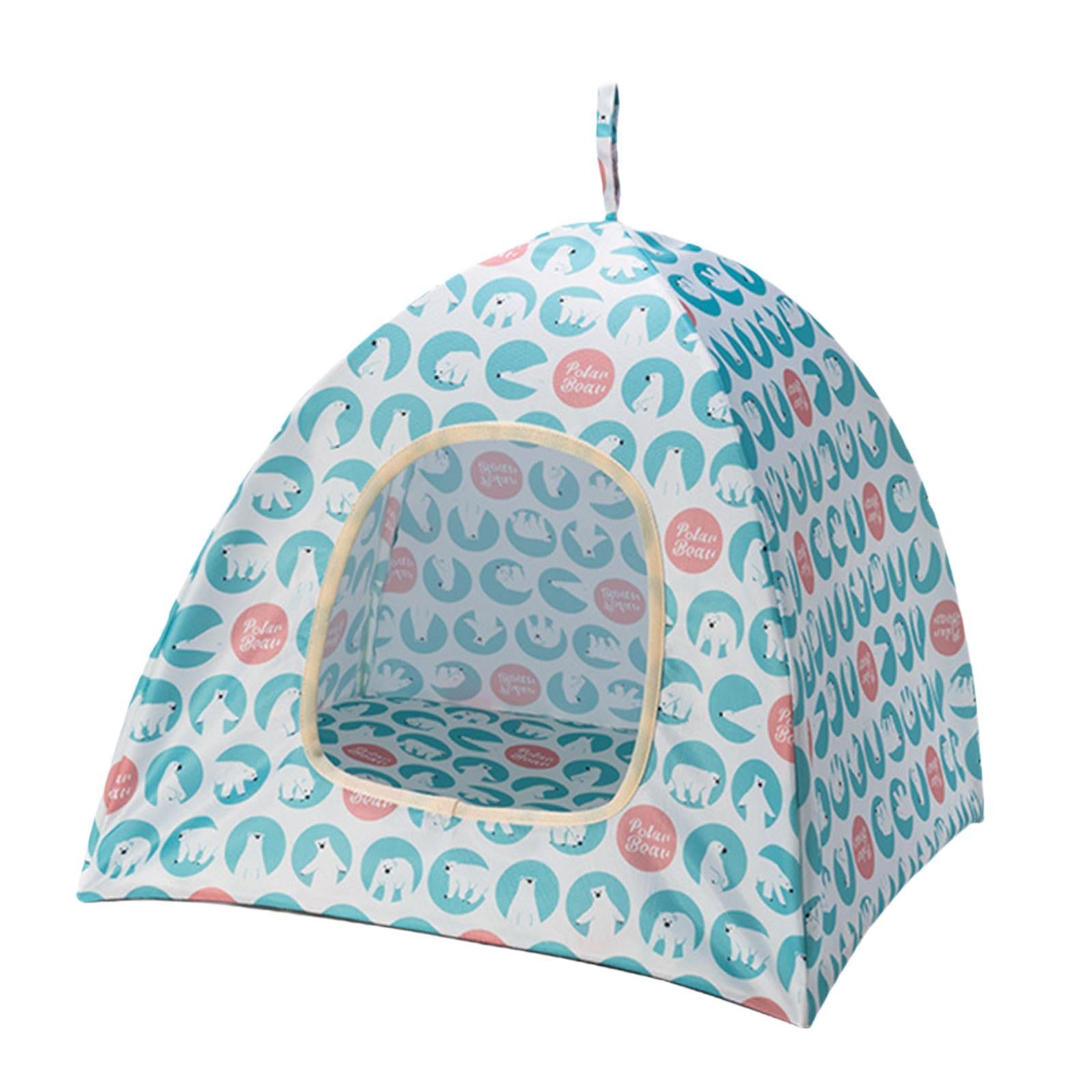 Foldable Cat Tent Portable Summer Semi Enclosed Rest and Play S Blue Product width 1 cm