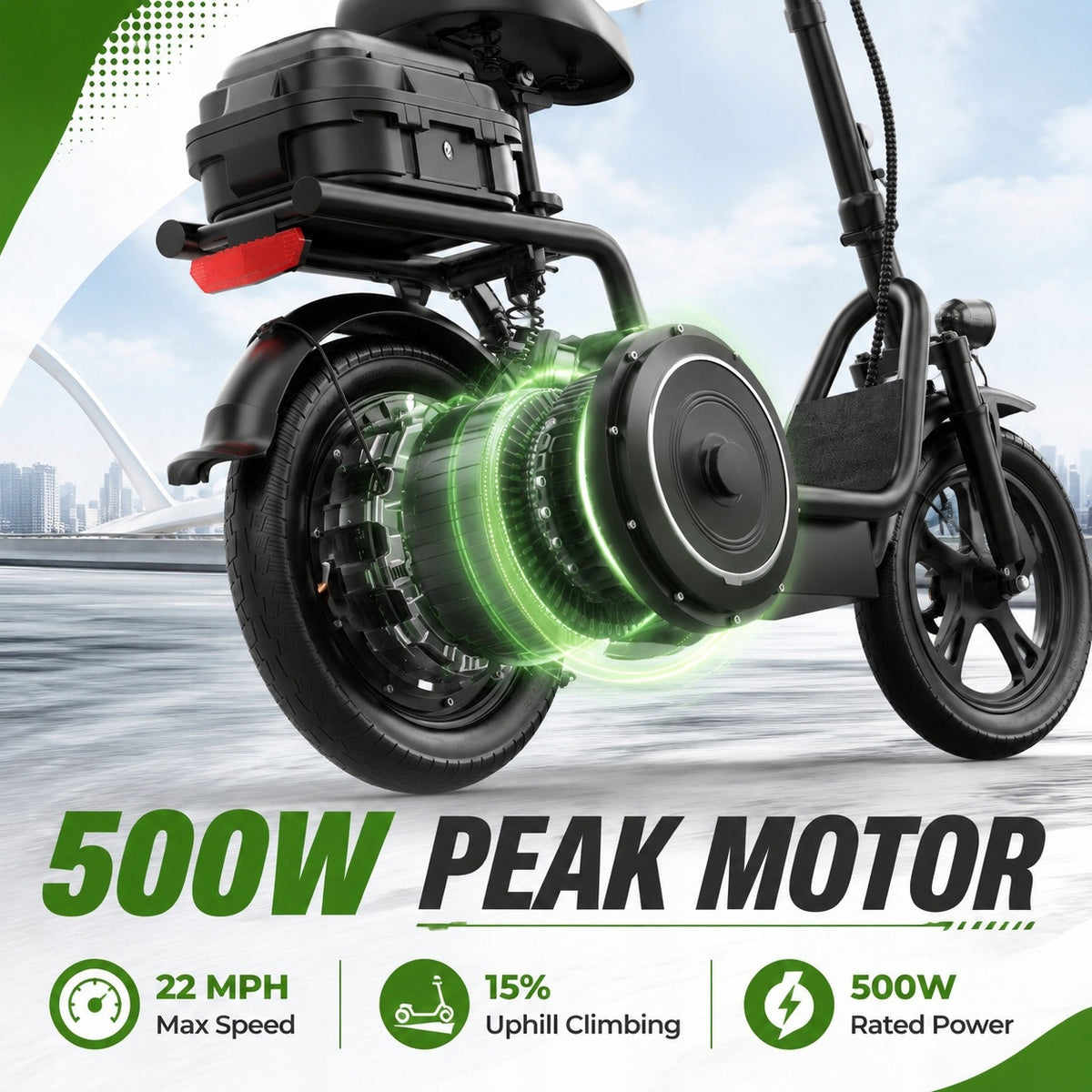 Foldable Electric Vehicle ESBSXLXPRO 14" 48V 22.5Ah Rear Basket Foldability partially assembled, calibrated