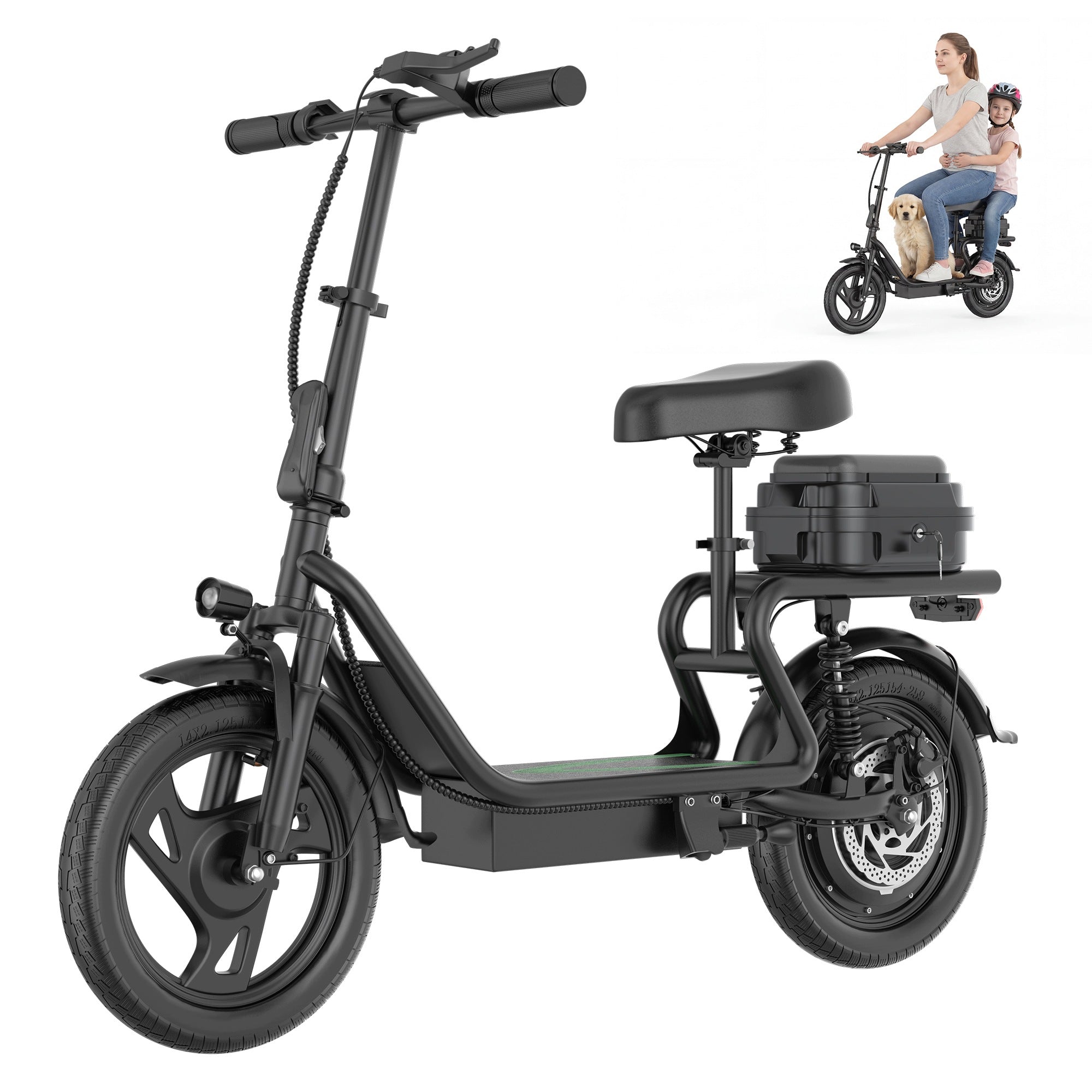 Foldable Electric Vehicle ESBSXLXPRO 14" 48V 22.5Ah Rear Basket