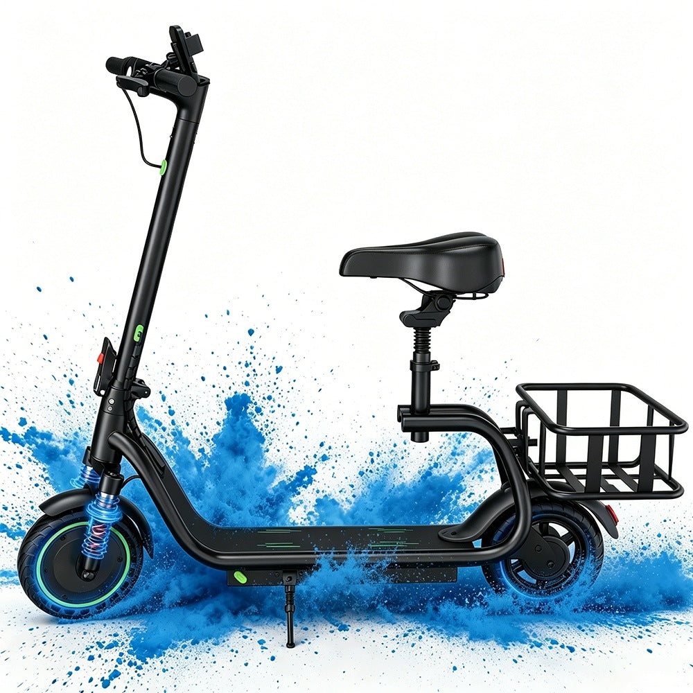 Foldable Electric Vehicle with Seat & Rear Basket,350W 36V 9Ah,8.5inch App Packaging status original