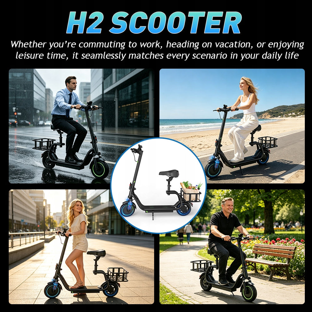 Foldable Electric Vehicle with Seat & Rear Basket, 350W 8.5 Urban Commuter Packaging status original