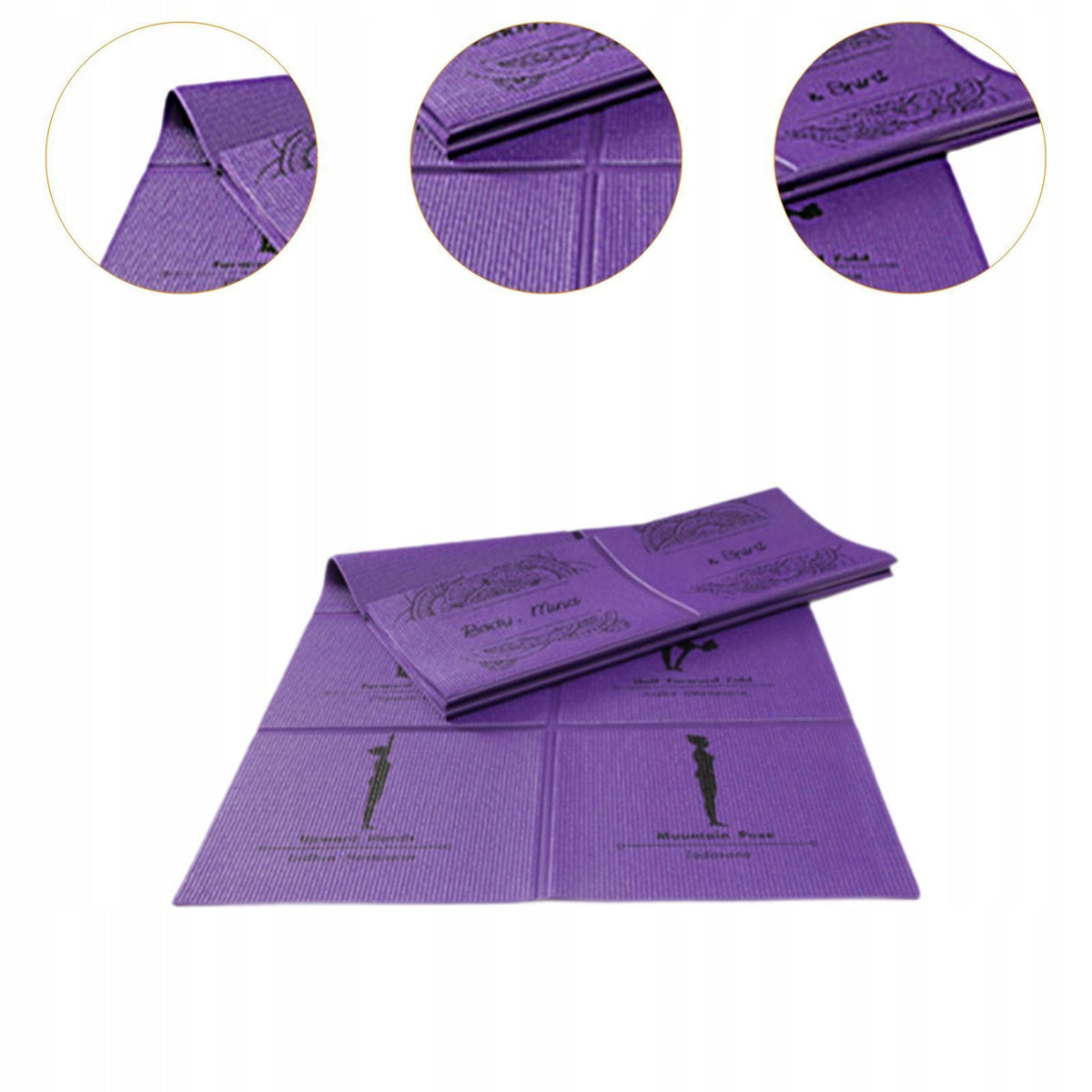 Foldable Exercise Mat Sport Mat 5mm Soft Anti Tear Fitness Mat Purple Packaging status original