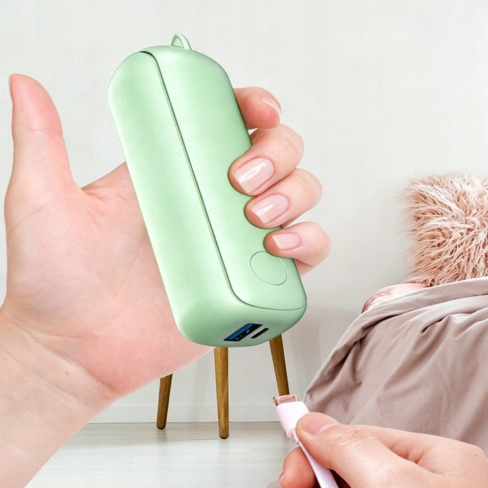 Foldable Fan with Power Bank 3 Speed Modes Low Noise, ABS Material Green Dominant color green