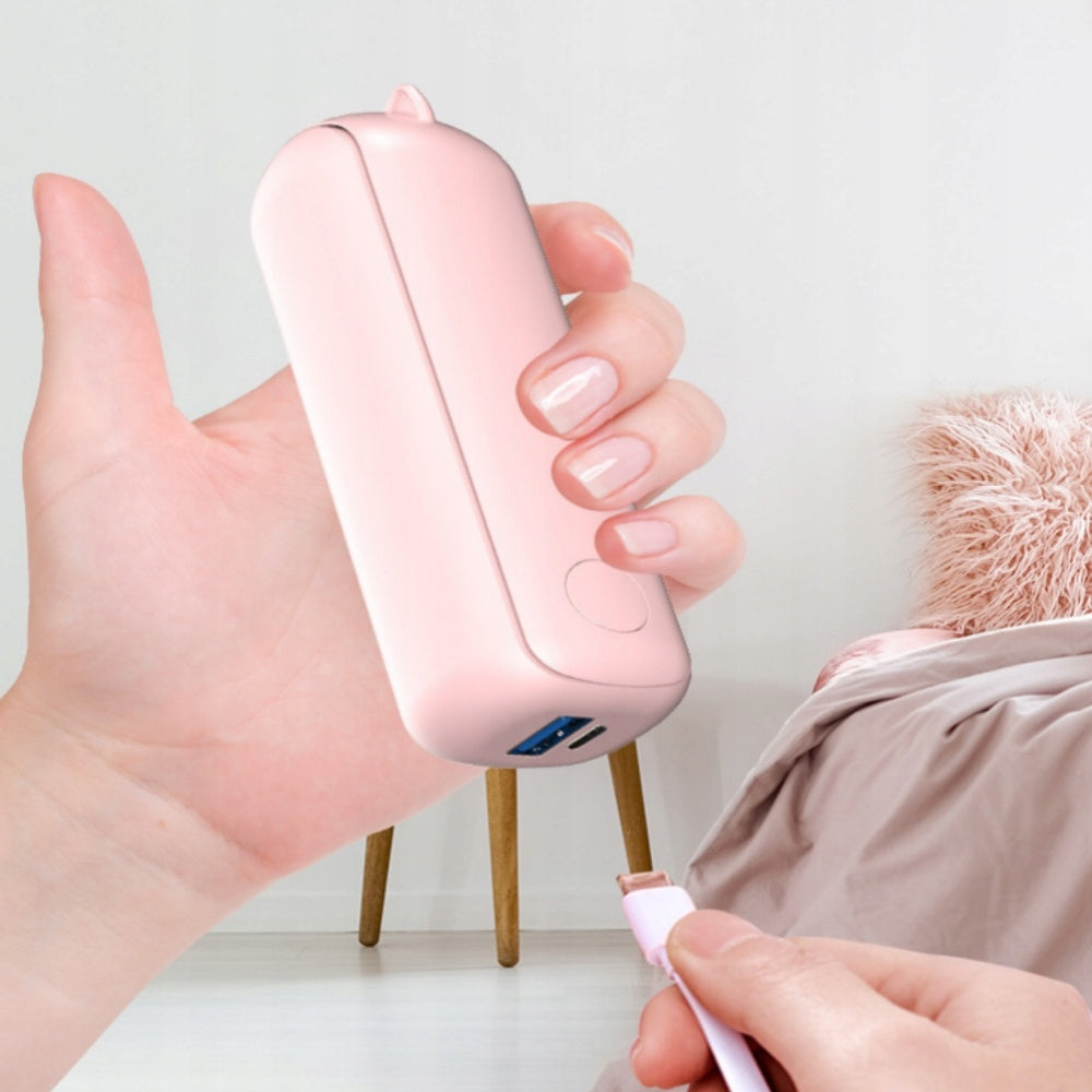 Foldable Fan with Power Bank 3 Speed Modes Low Noise ABS Material Pink Fan type mini