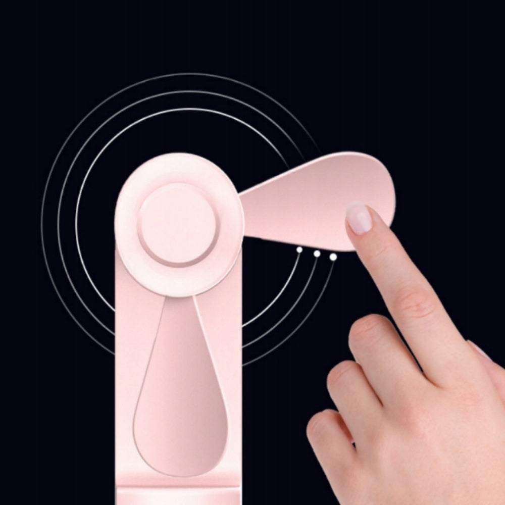 Foldable Fan with Power Bank 3 Speed Modes Low Noise ABS Material Pink Packaging status original