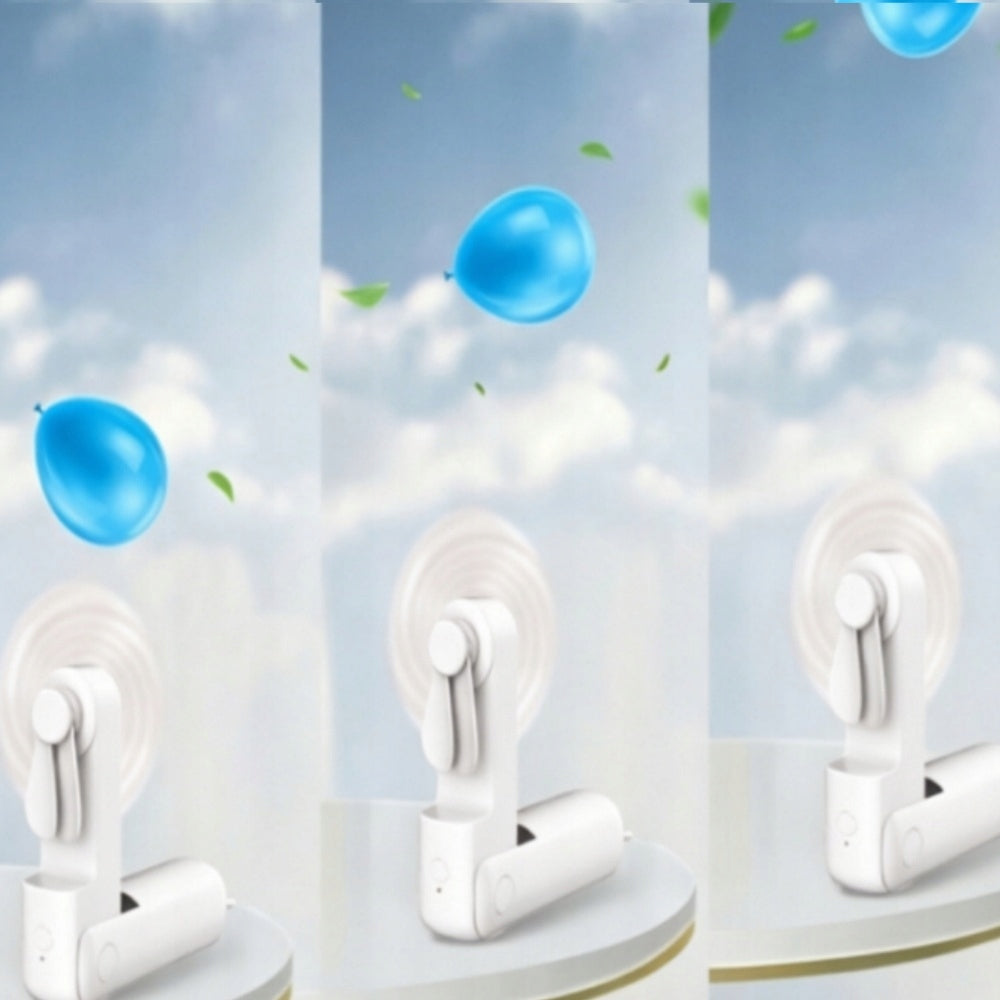 Foldable Fan with Power Bank 3 Speed Modes Low Noise ABS Material White Dominant color white