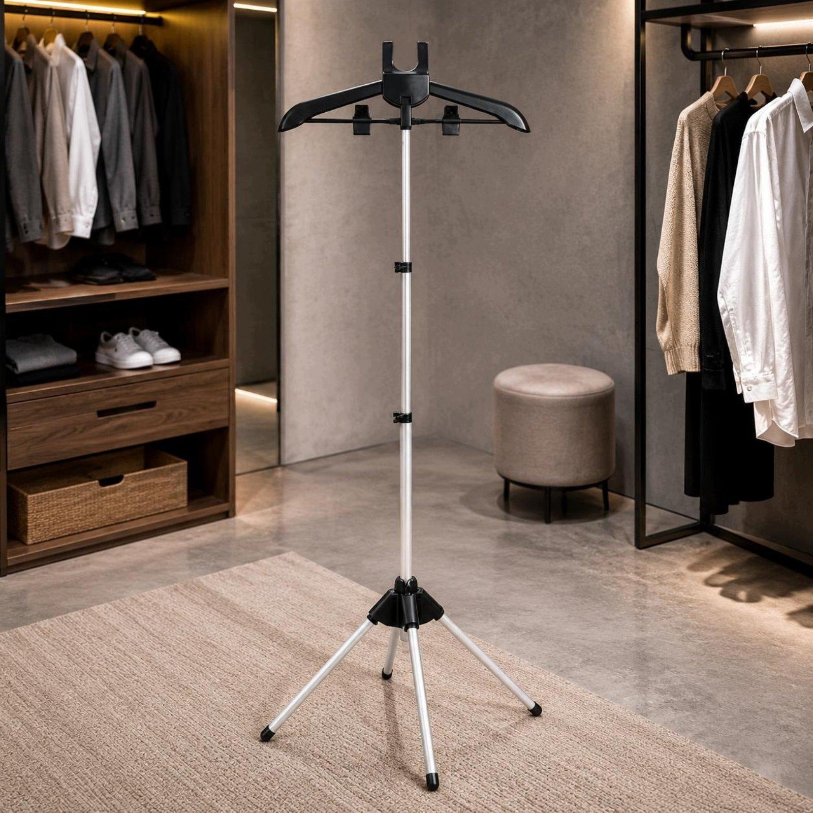 Foldable Garment Steamer Rack Saving Space Foldable Ironing Black Packaging status original