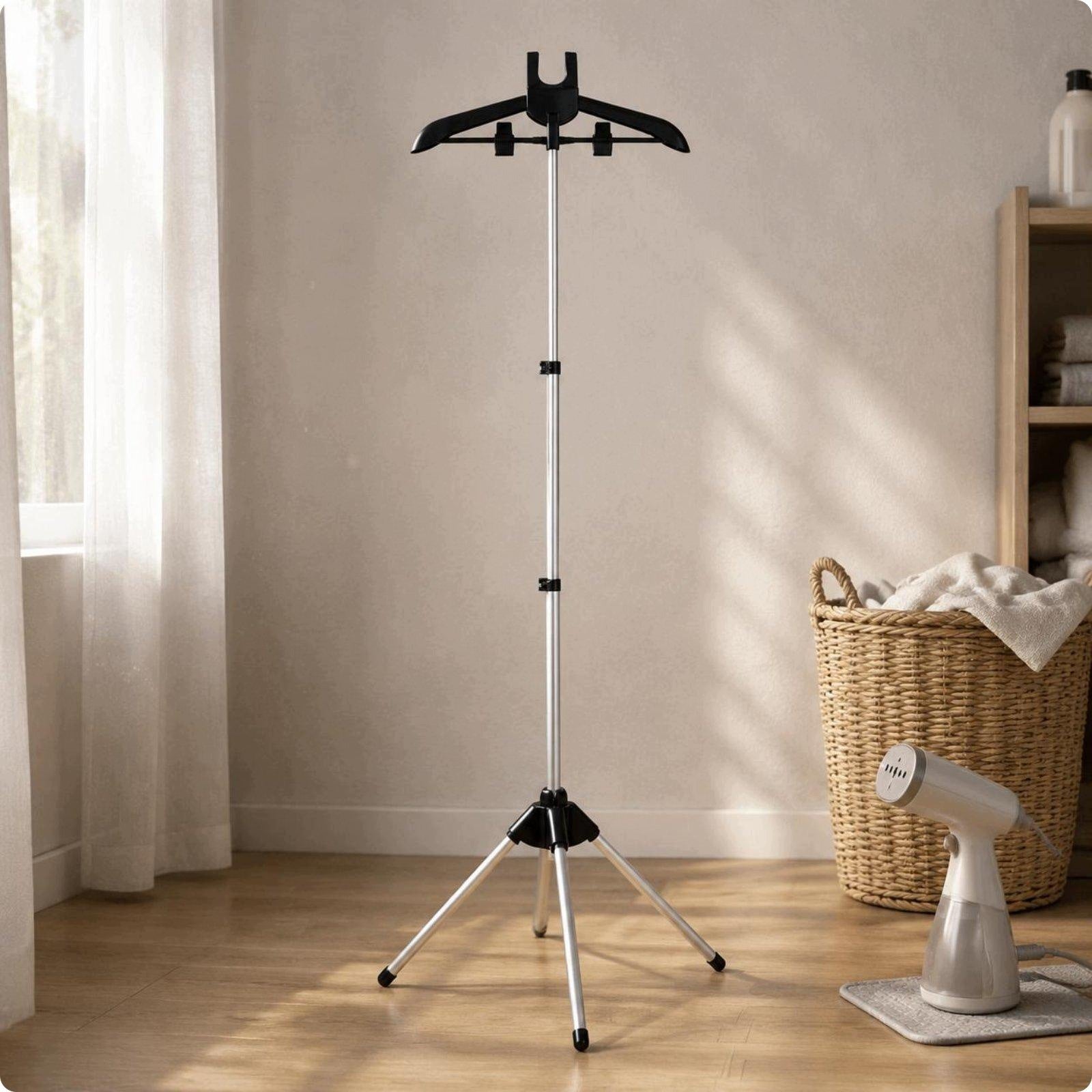 Foldable Garment Steamer Rack Saving Space Foldable Ironing Black