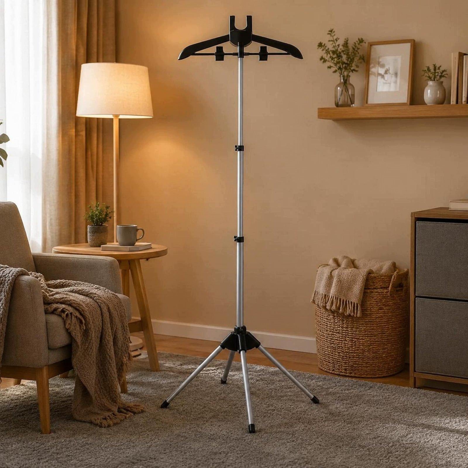 Foldable Garment Steamer Rack Saving Space Foldable Ironing Stand Black Packaging status original