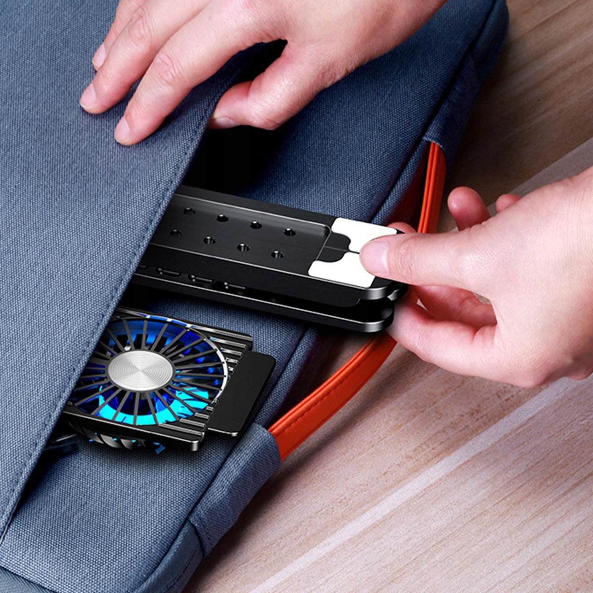 Foldable Laptop Stand with 4 Cooling Fans Cooler Gaming Notebook Anti Slip