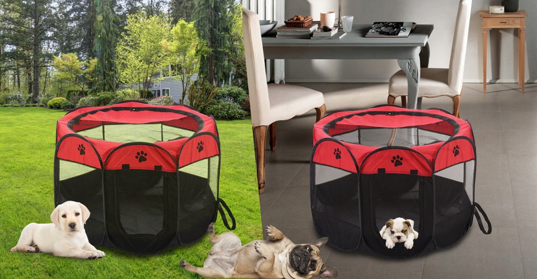 Foldable Lightweight Playpen Dog Bed Cat Travel With Mesh Material of manufacture textile