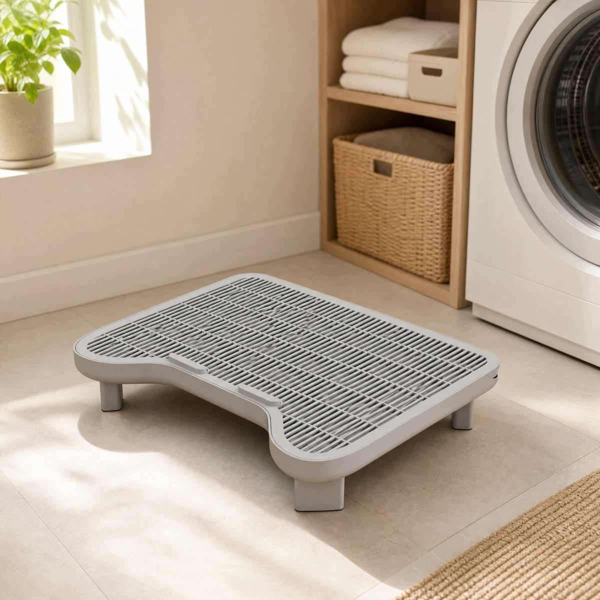 Foldable Litter Mat with Grate Washable Cat Litter Tracking Mat Adjustable Packaging status original