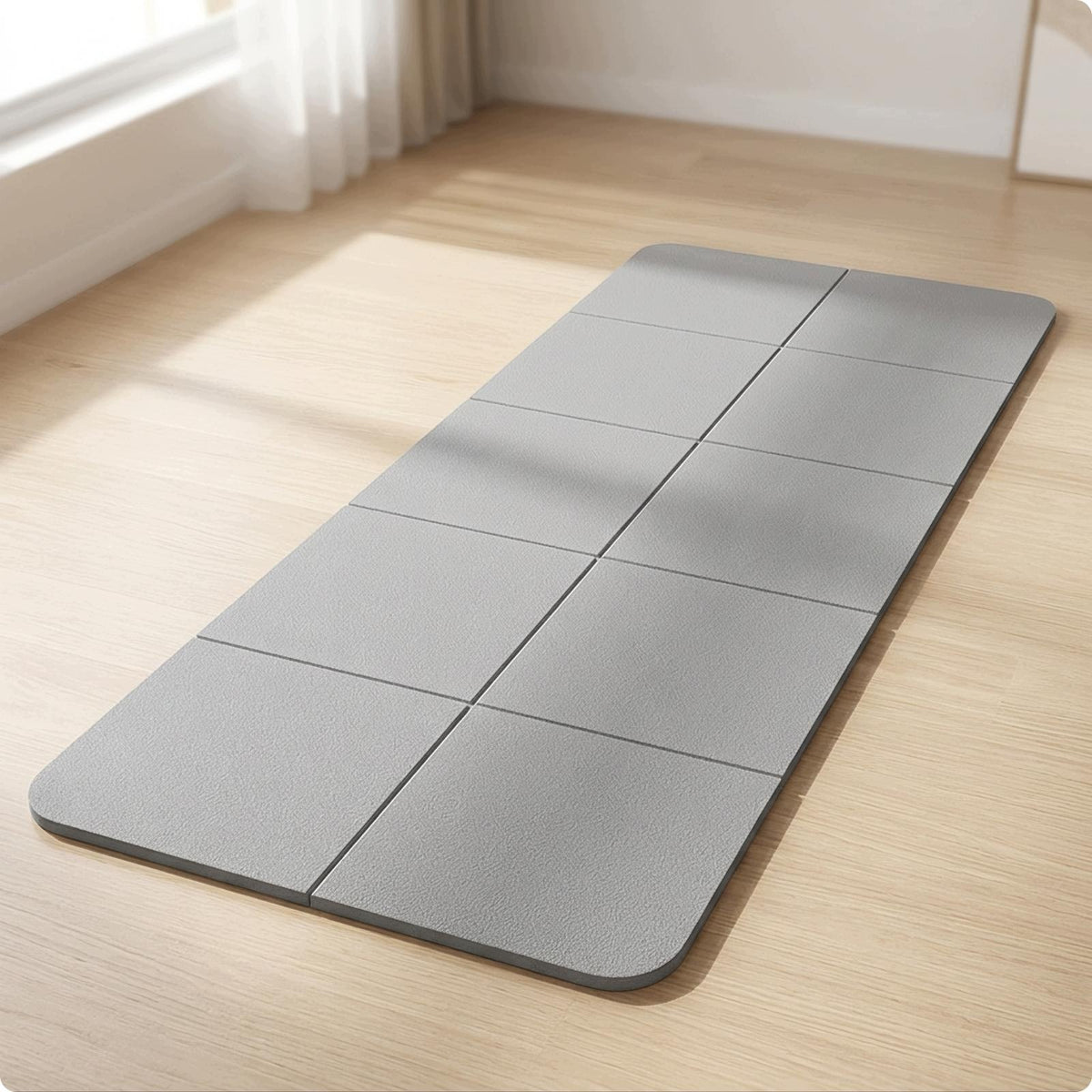 Foldable Mat with Carry Bag Portable Folding Exercise Mat Gray 183x80x0.8cm