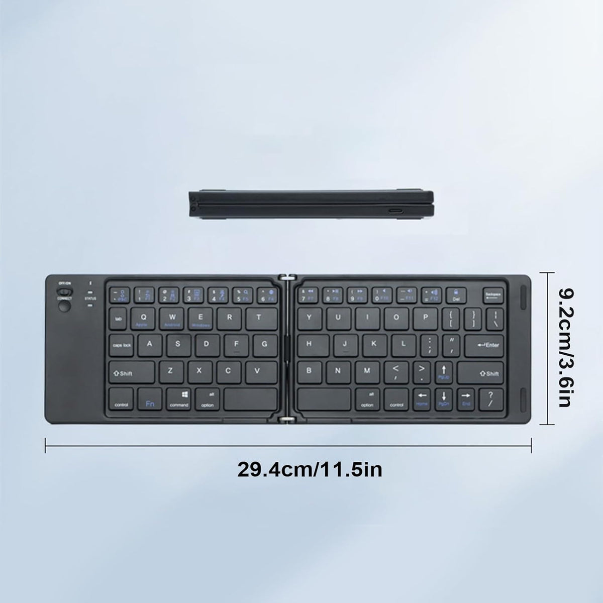 Foldable Wireless Keyboard, Rechargeable Folding Key Board, Low Noise Manufacturer no brand