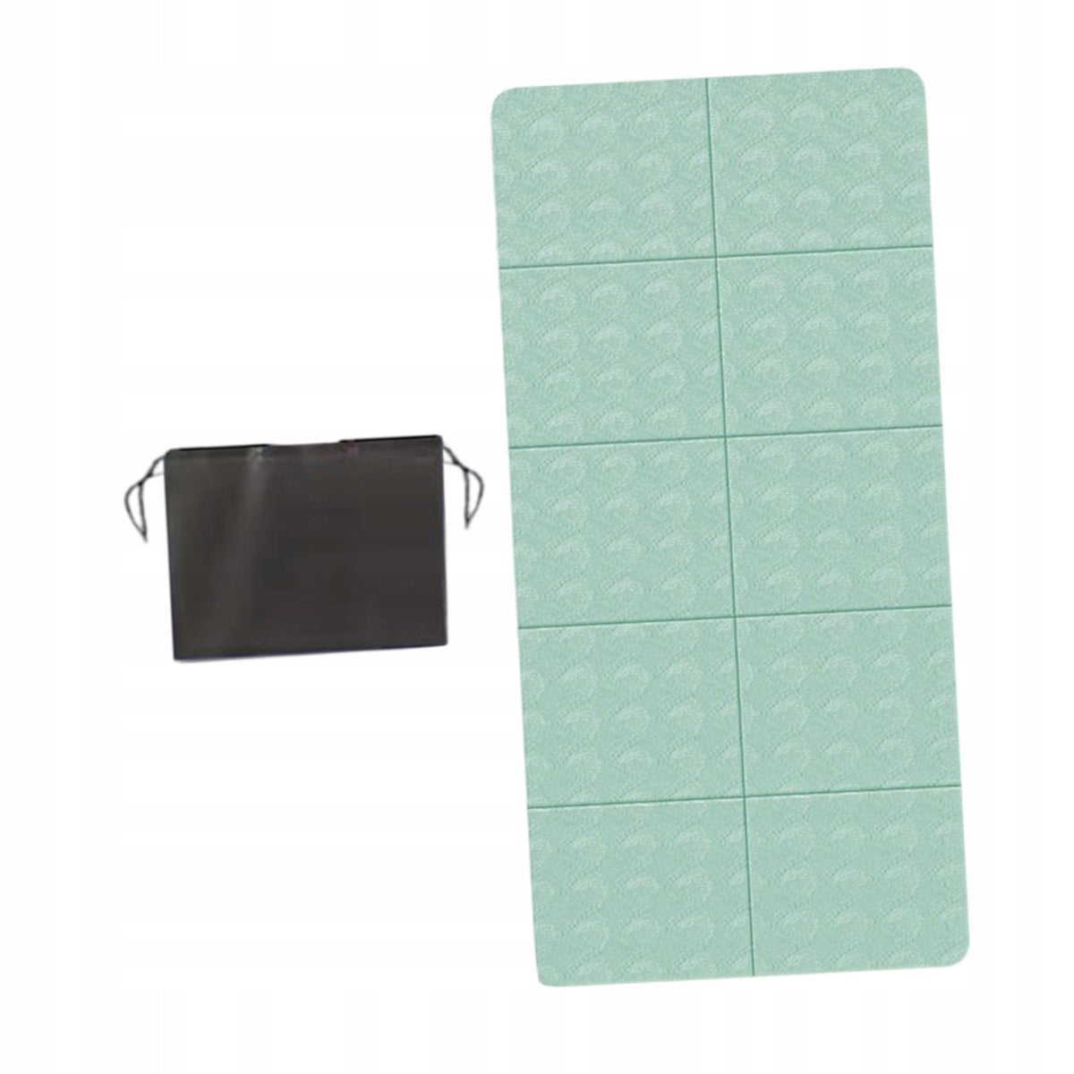Foldable Yoga Mat Anti Skid TPE Gift with Carrying Bag Exercise Green