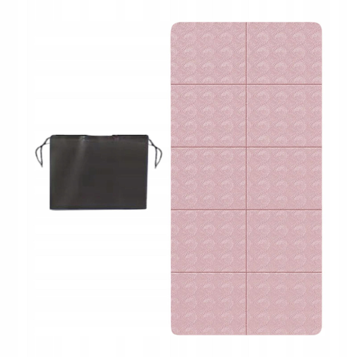 Foldable Yoga Mat Anti Skid TPE Gift with Carrying Bag Exercise Pink